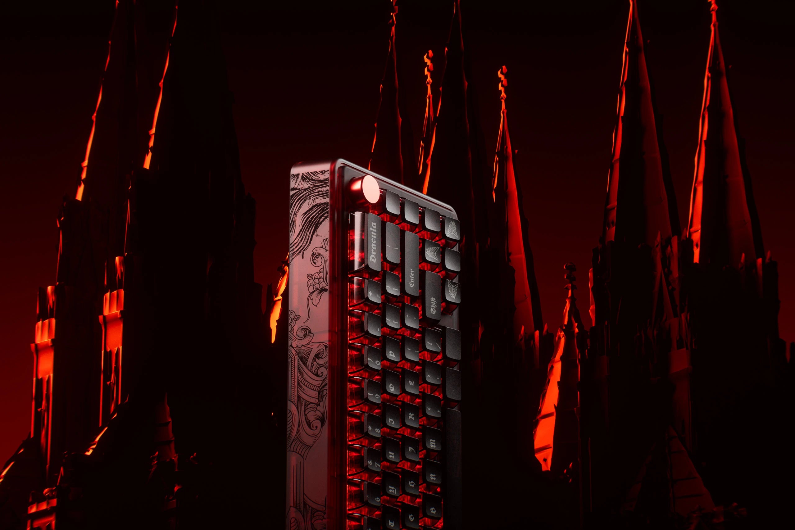 QwertyKey65 Pro Dracula Bluetooth Vezeték nélküli VIA Hotswap RGB Mechanikus Játékbillentyűzet
