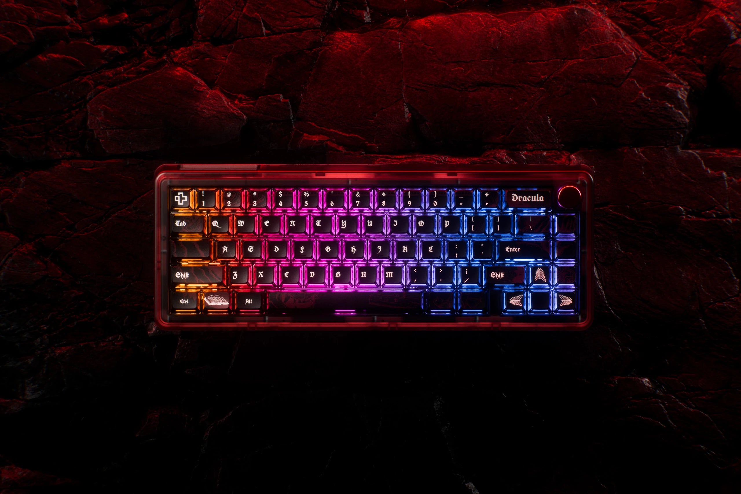QwertyKey65 Pro Dracula Bluetooth Vezeték nélküli VIA Hotswap RGB Mechanikus Játékbillentyűzet