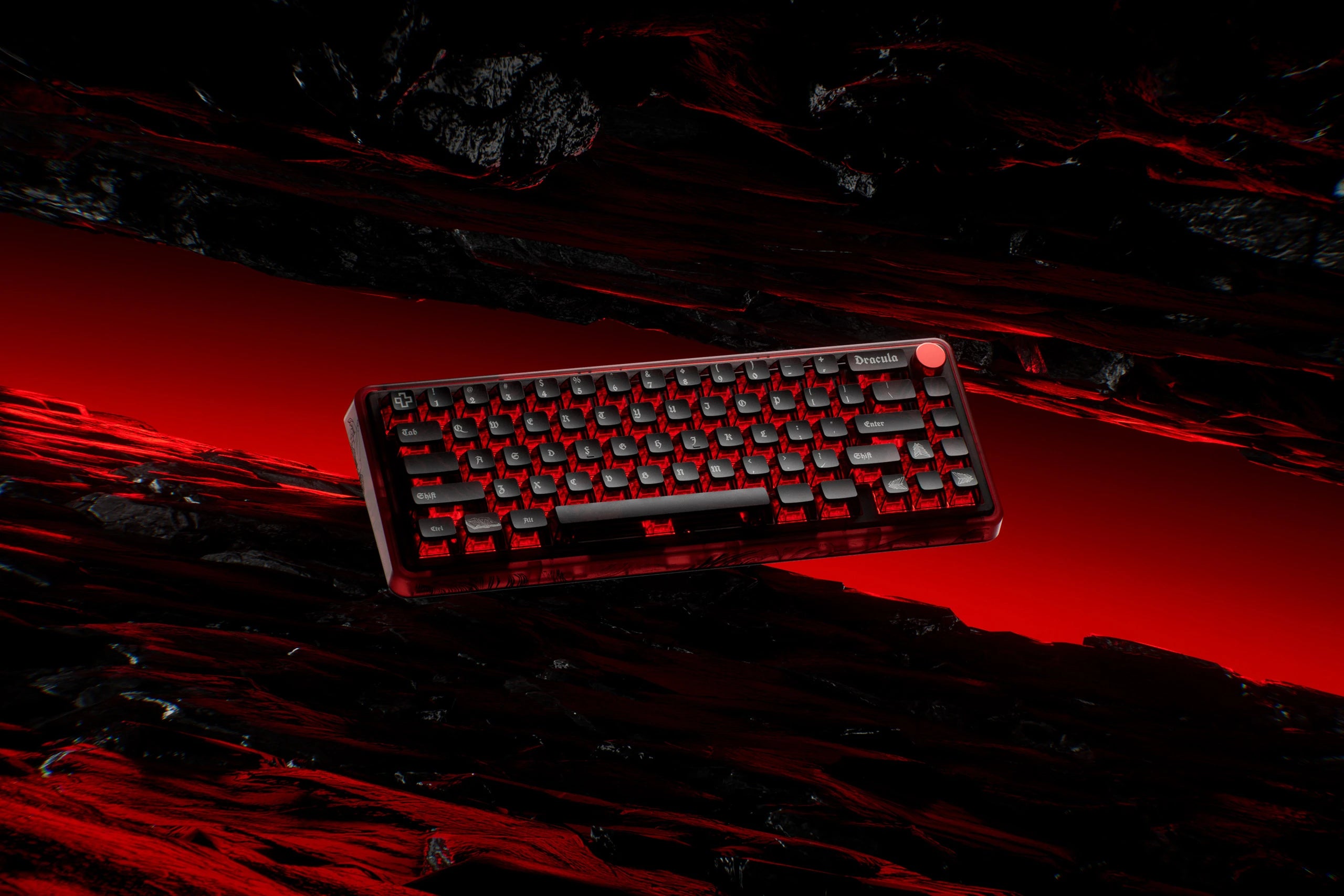 QwertyKey65 Pro Dracula Bluetooth Vezeték nélküli VIA Hotswap RGB Mechanikus Játékbillentyűzet