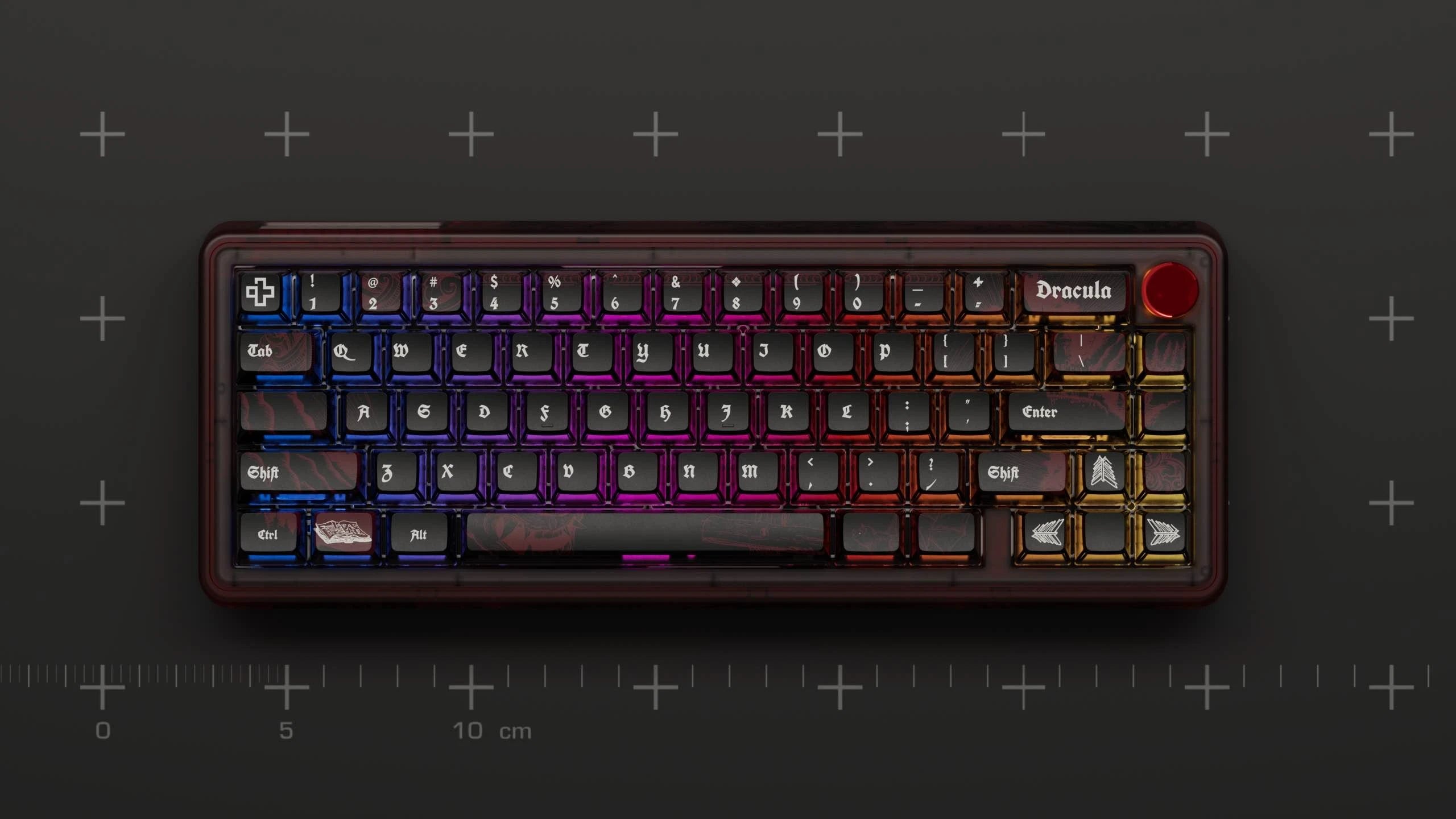 QwertyKey65 Pro Dracula Bluetooth Vezeték nélküli VIA Hotswap RGB Mechanikus Játékbillentyűzet