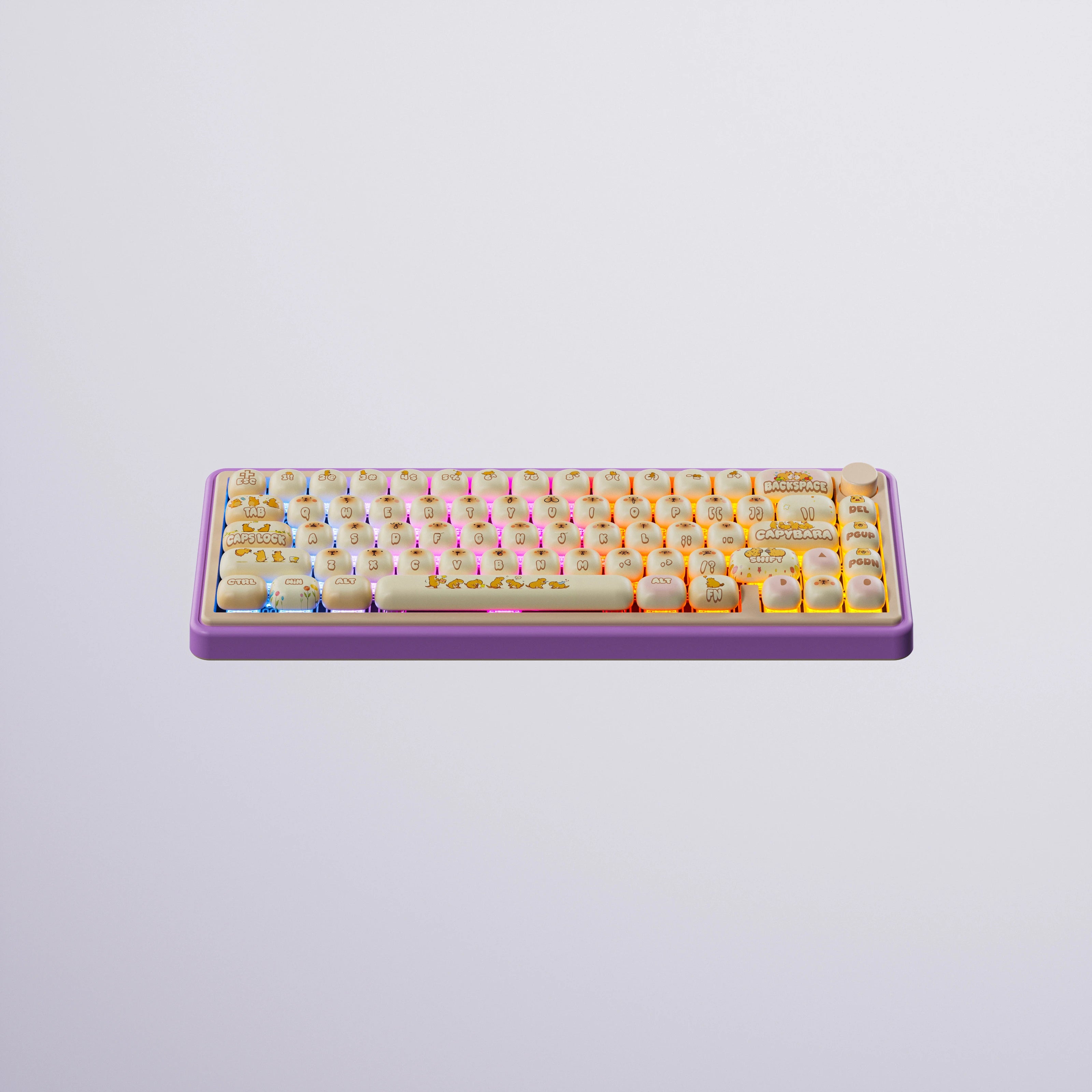 QwertyKey65 Pro Kapibara Bluetooth Vezeték Nélküli VIA Hotswap RGB Mechanikus Játékbillentyűzet