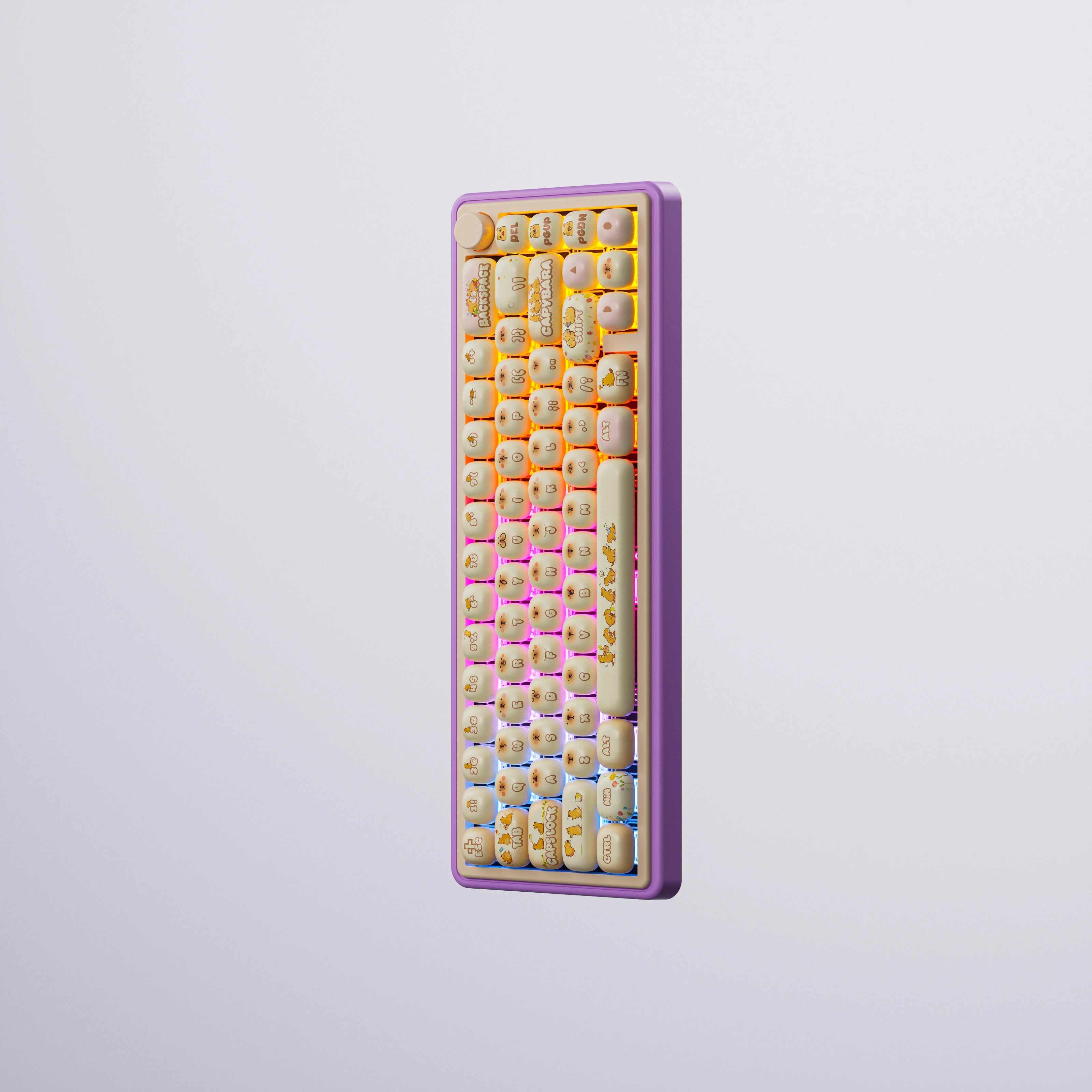 QwertyKey65 Pro Kapibara Bluetooth Vezeték Nélküli VIA Hotswap RGB Mechanikus Játékbillentyűzet