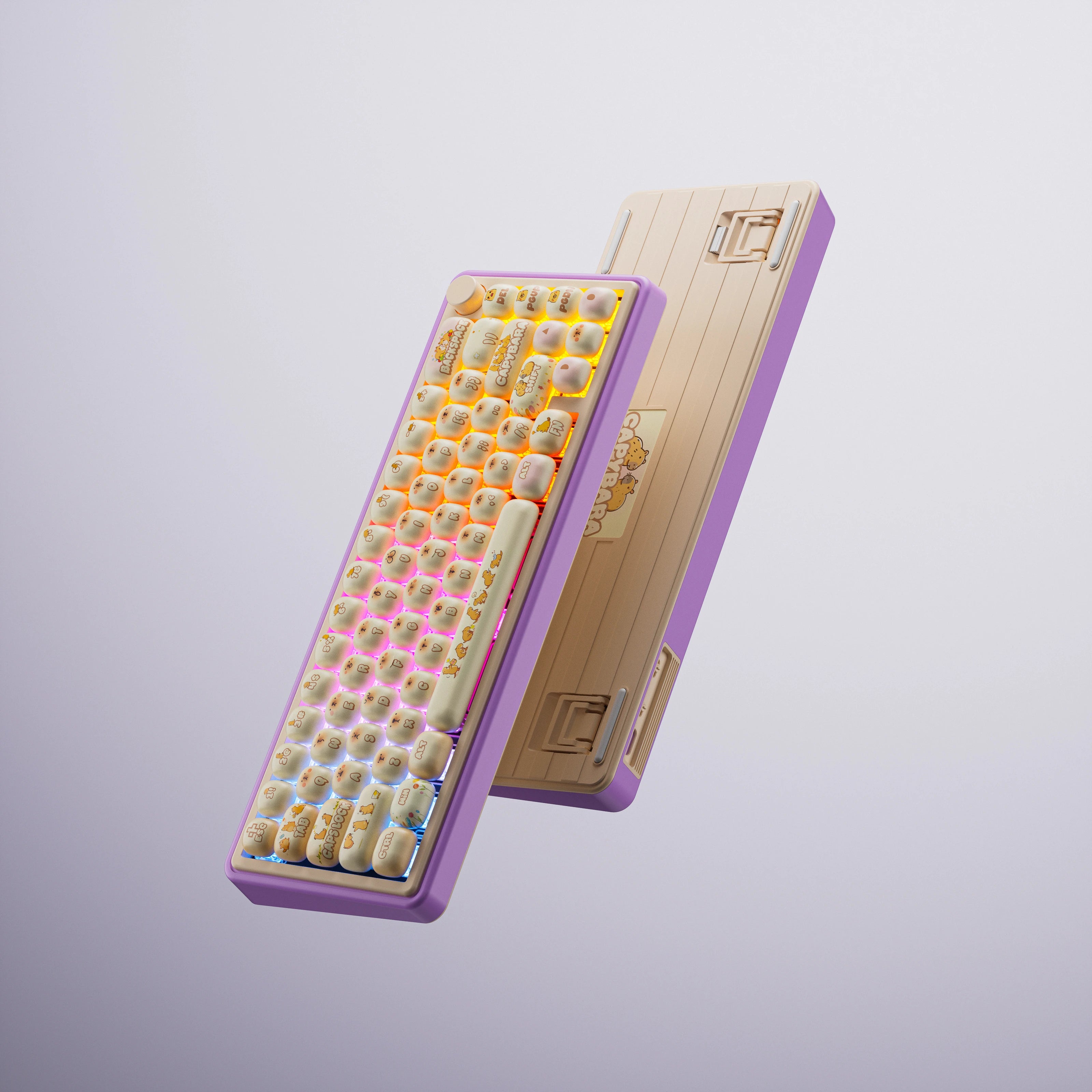 QwertyKey65 Pro Kapibara Bluetooth Vezeték Nélküli VIA Hotswap RGB Mechanikus Játékbillentyűzet