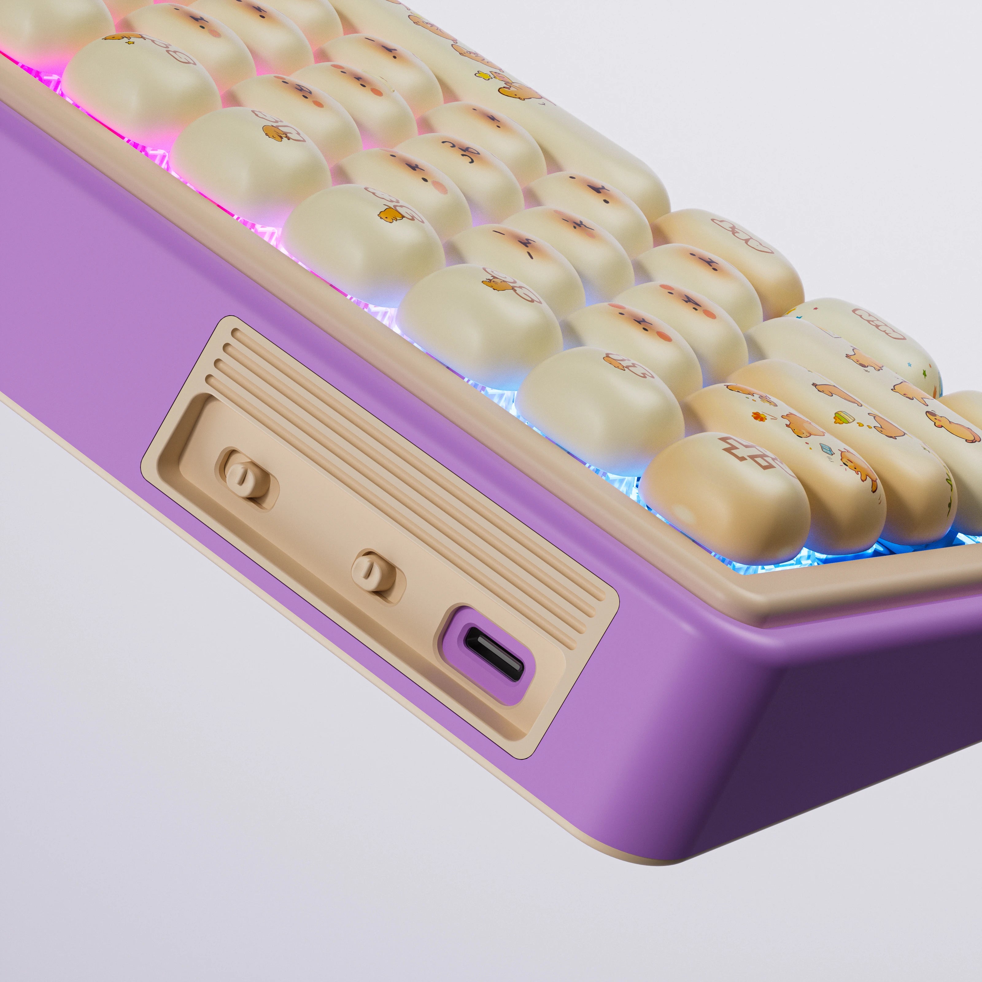 QwertyKey65 Pro Kapibara Bluetooth Vezeték Nélküli VIA Hotswap RGB Mechanikus Játékbillentyűzet