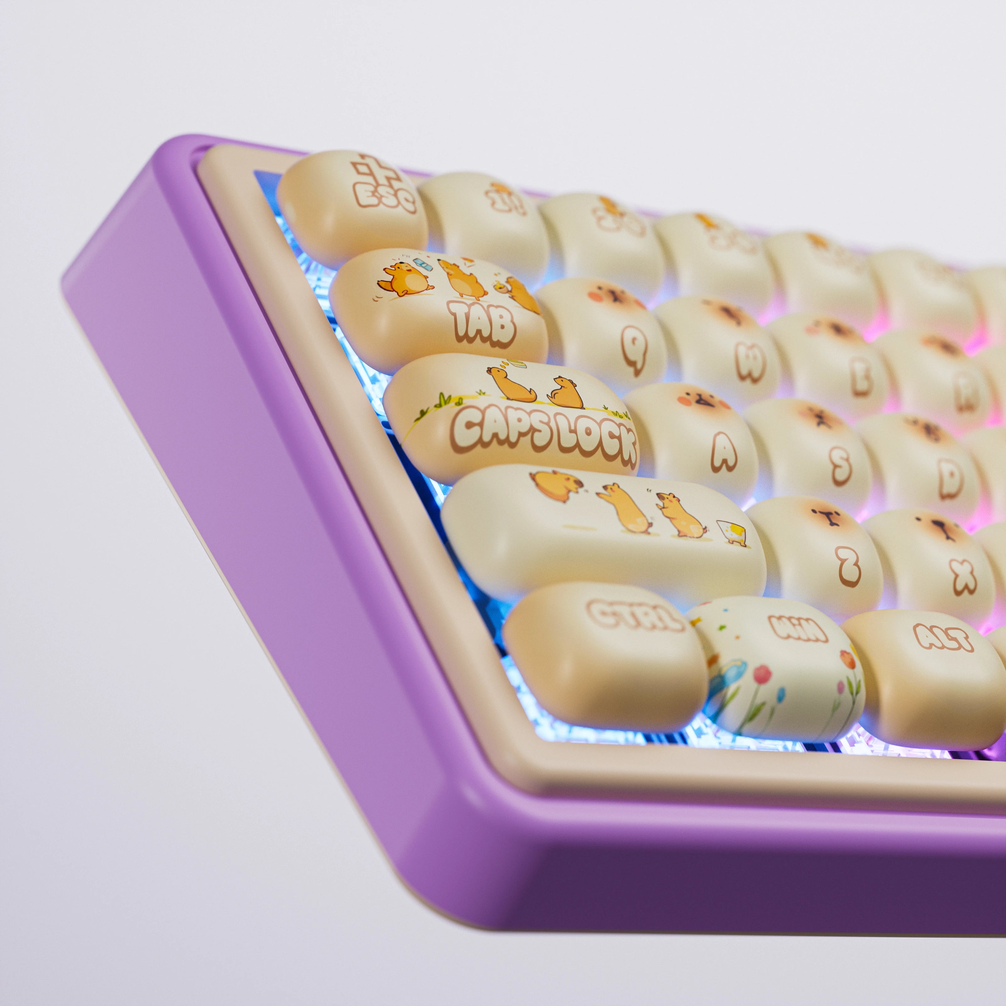 QwertyKey65 Pro Kapibara Bluetooth Vezeték Nélküli VIA Hotswap RGB Mechanikus Játékbillentyűzet