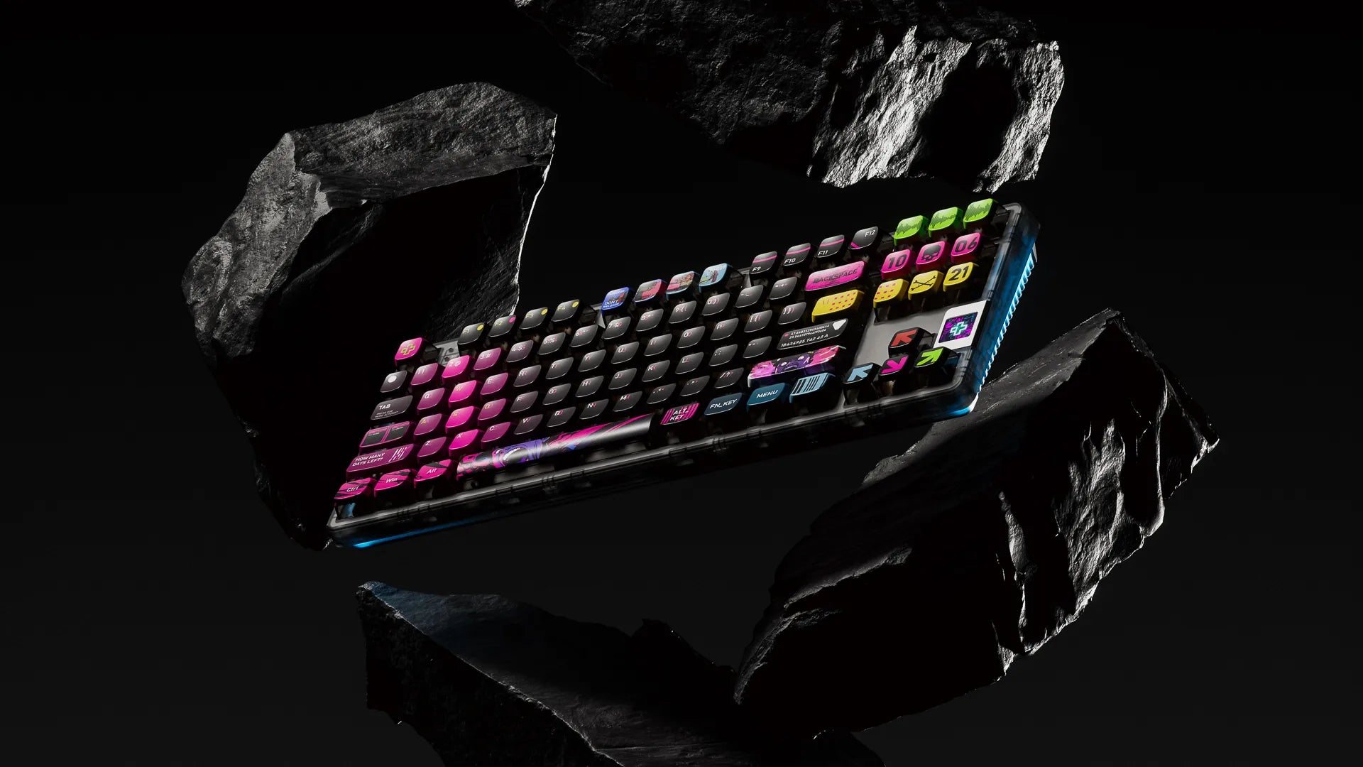 QwertyKey80 Háború Bluetooth Vezeték nélküli Hotswap RGB QMK/VIA Gasket Rögzített Mechanikus Játékbillentyűzet Képernyővel