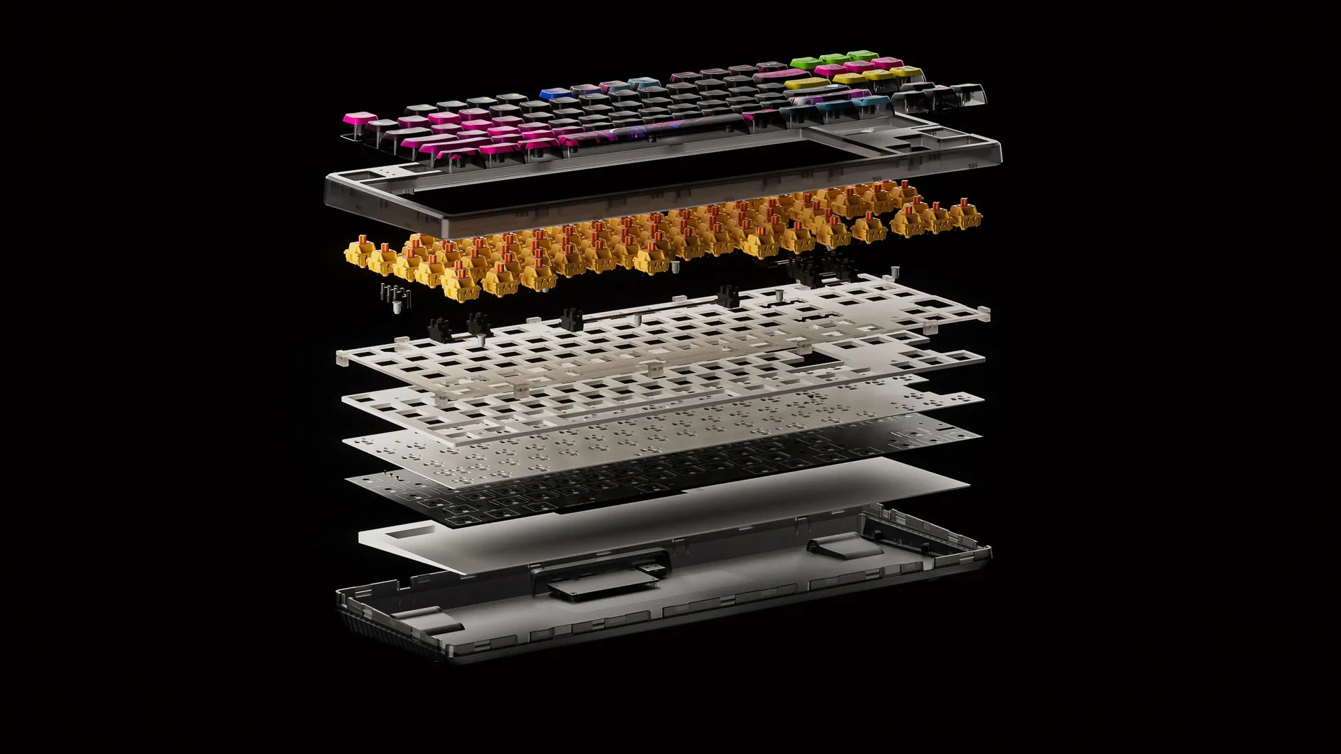 QwertyKey80 Háború Bluetooth Vezeték nélküli Hotswap RGB QMK/VIA Gasket Rögzített Mechanikus Játékbillentyűzet Képernyővel