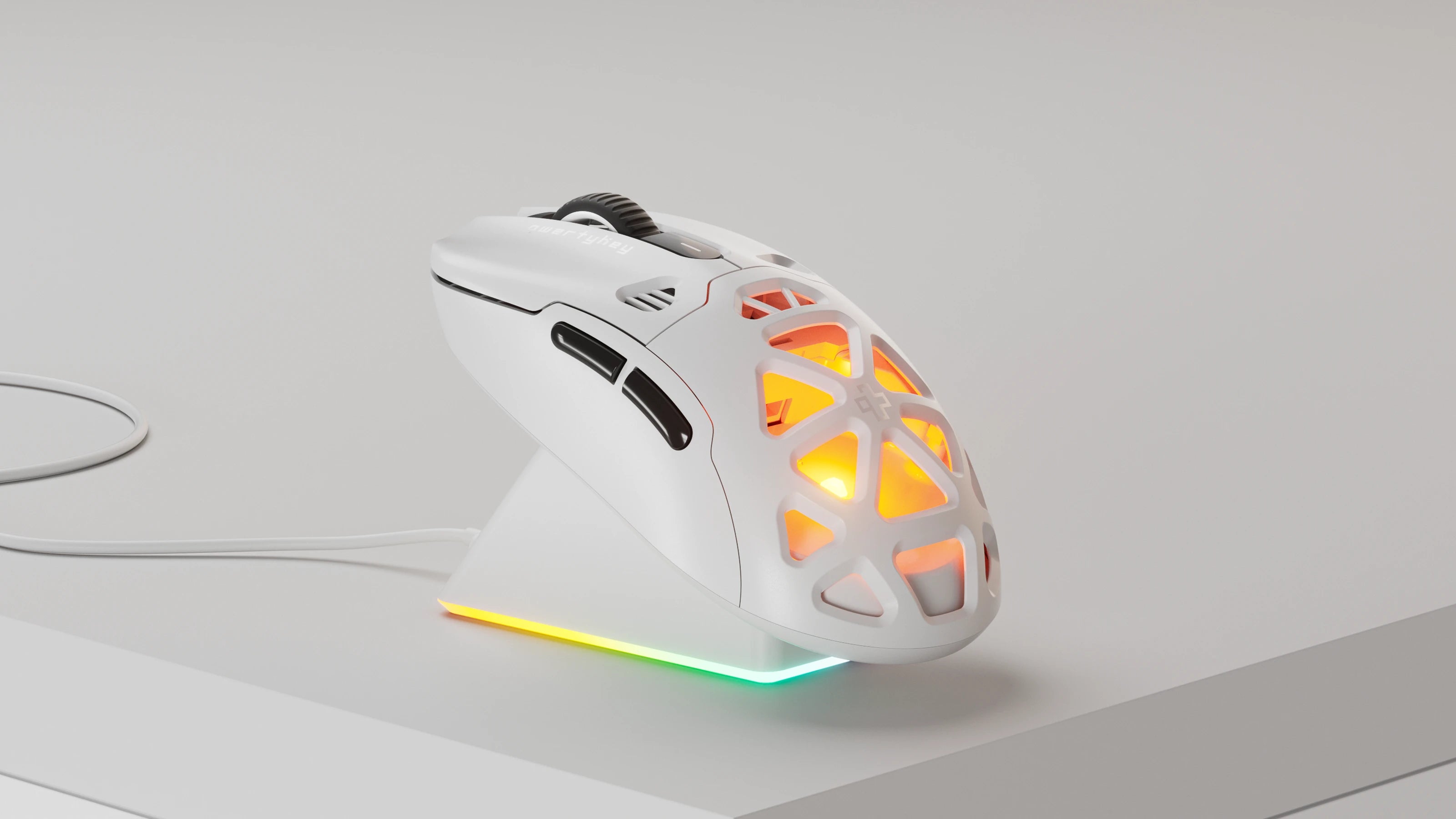 Mouse QwertyKey QKM1 Alb Vezeték nélküli Bluetooth Töltő Dokkoló