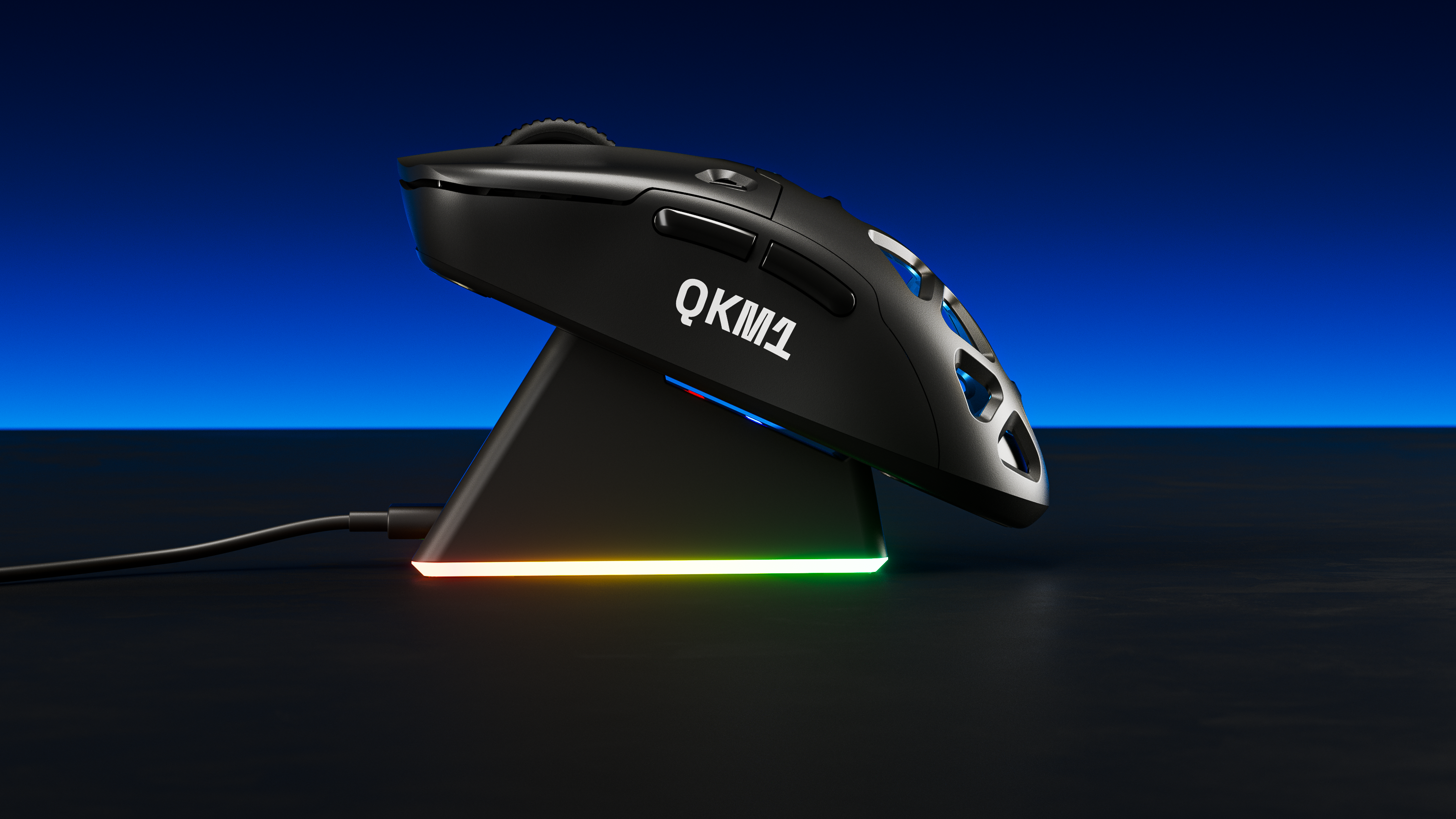 Egér QwertyKey QKM1 Vezeték nélküli Bluetooth Töltő Dokkoló Fekete