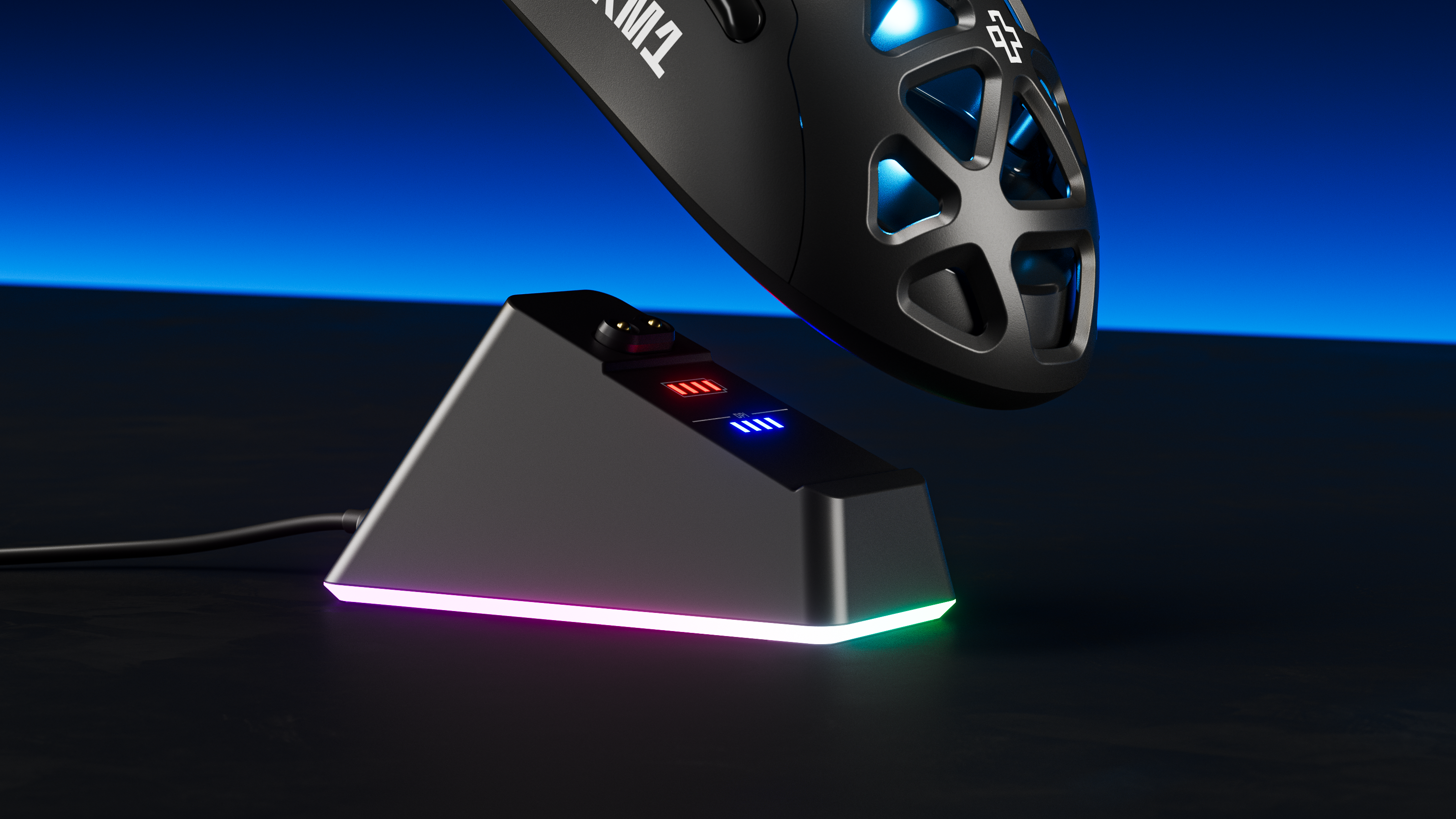 Egér QwertyKey QKM1 Vezeték nélküli Bluetooth Töltő Dokkoló Fekete