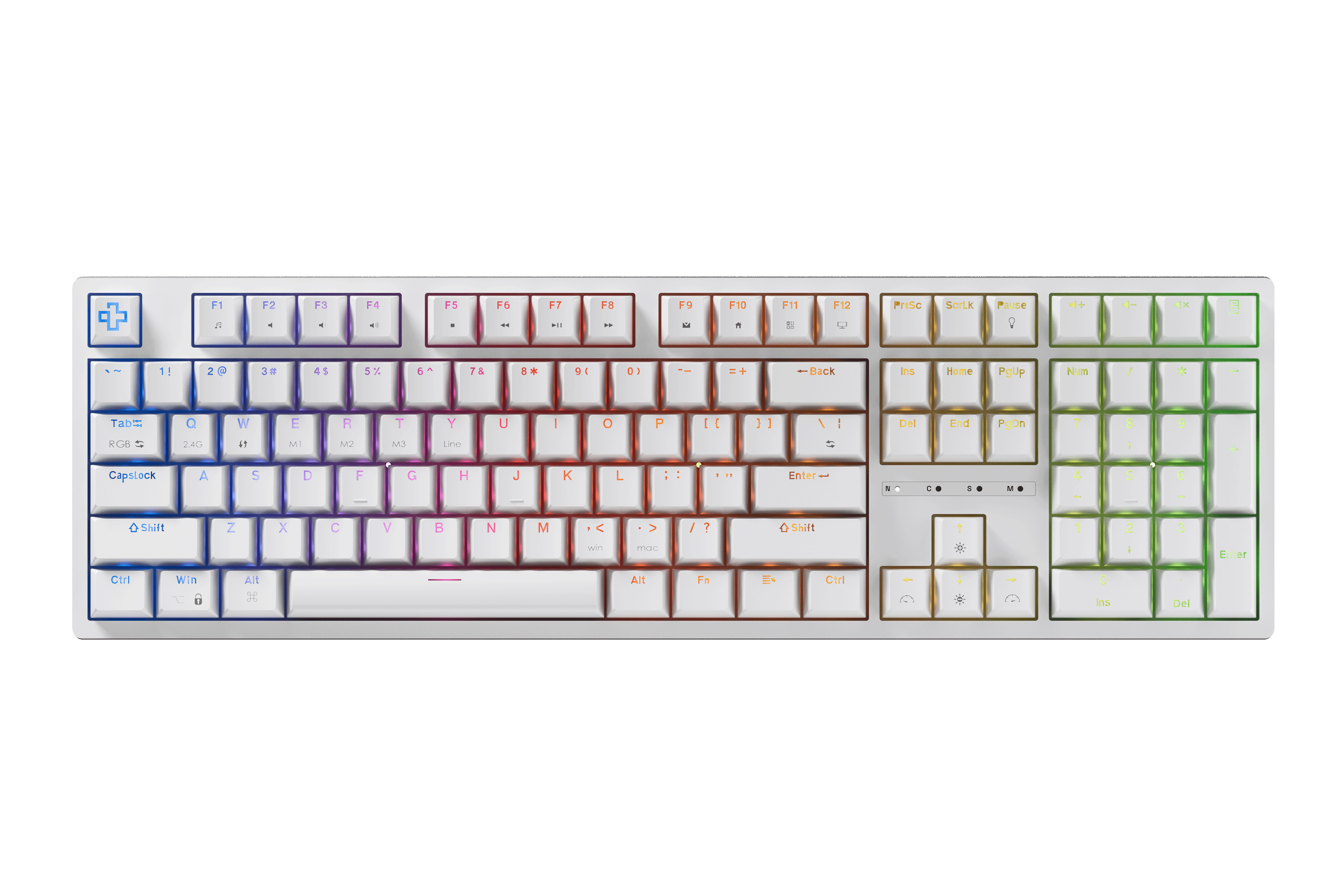 QwertyKey H100 Alba Bluetooth vezeték nélküli hotswap RGB mechanikus játékbillentyűzet