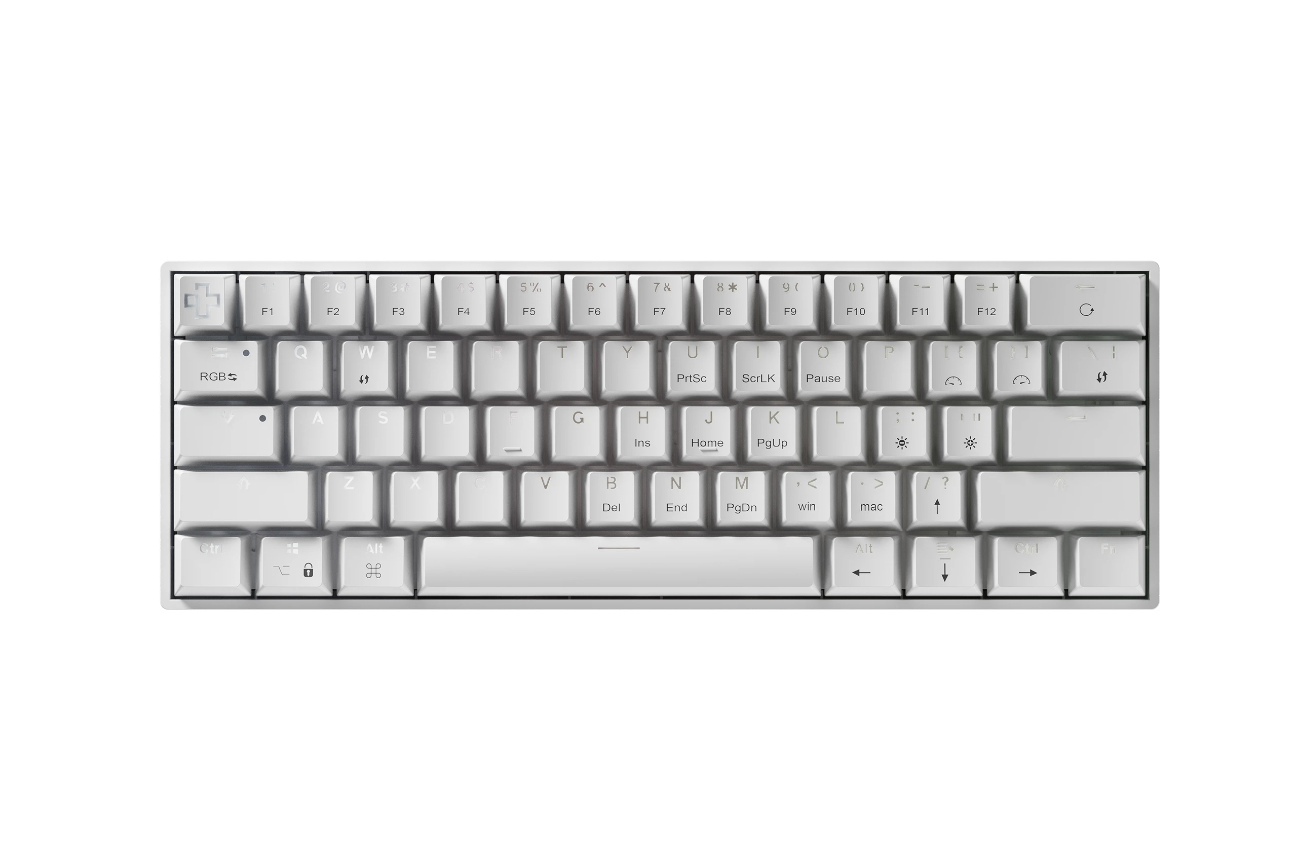 QwertyKey H61 Split Alba Hotswap RGB Mechanikus Játékbillentyűzet