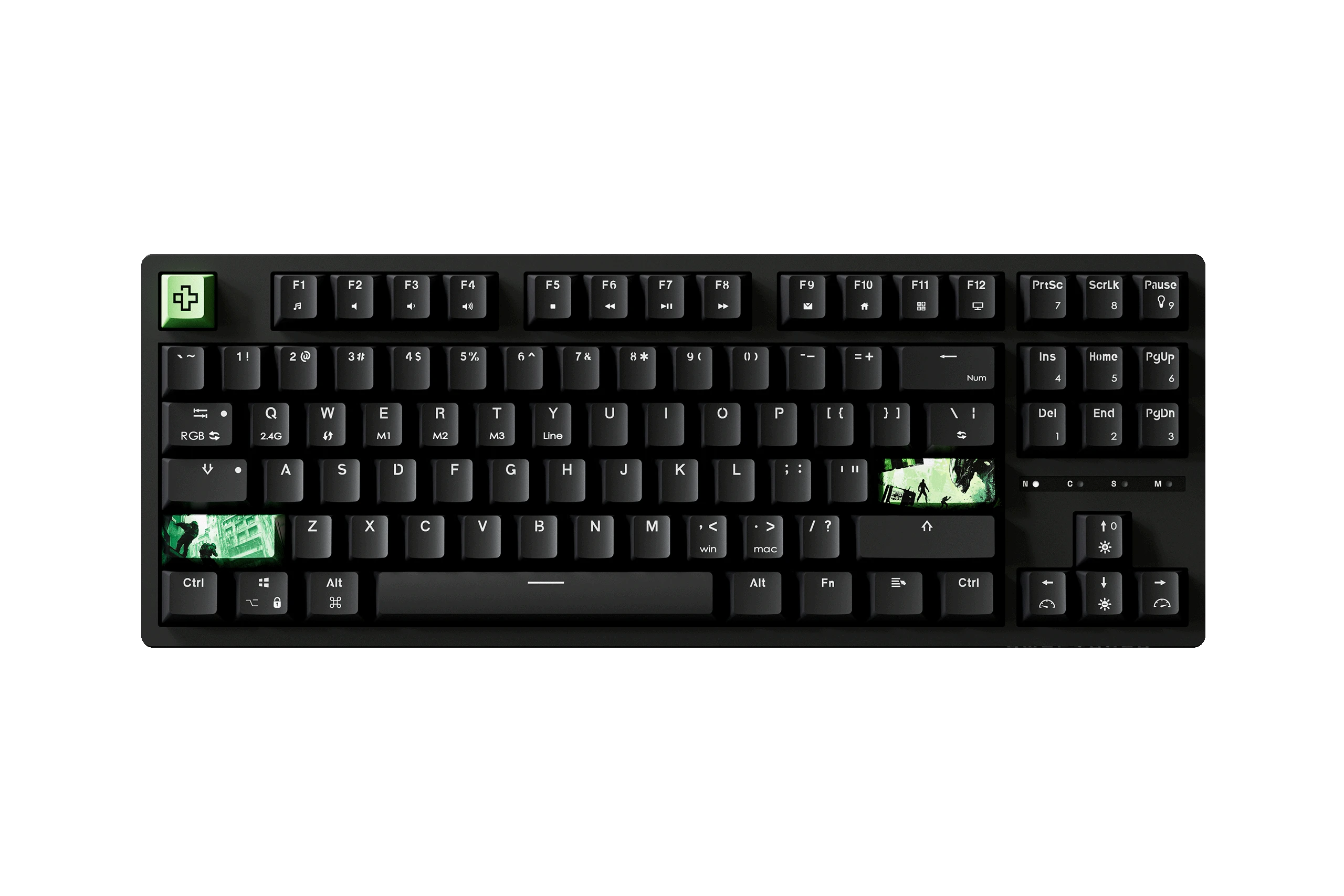 QwertyKey H87 Fekete Bluetooth Vezeték nélküli Hotswap RGB Mechanikus Gaming Billentyűzet
