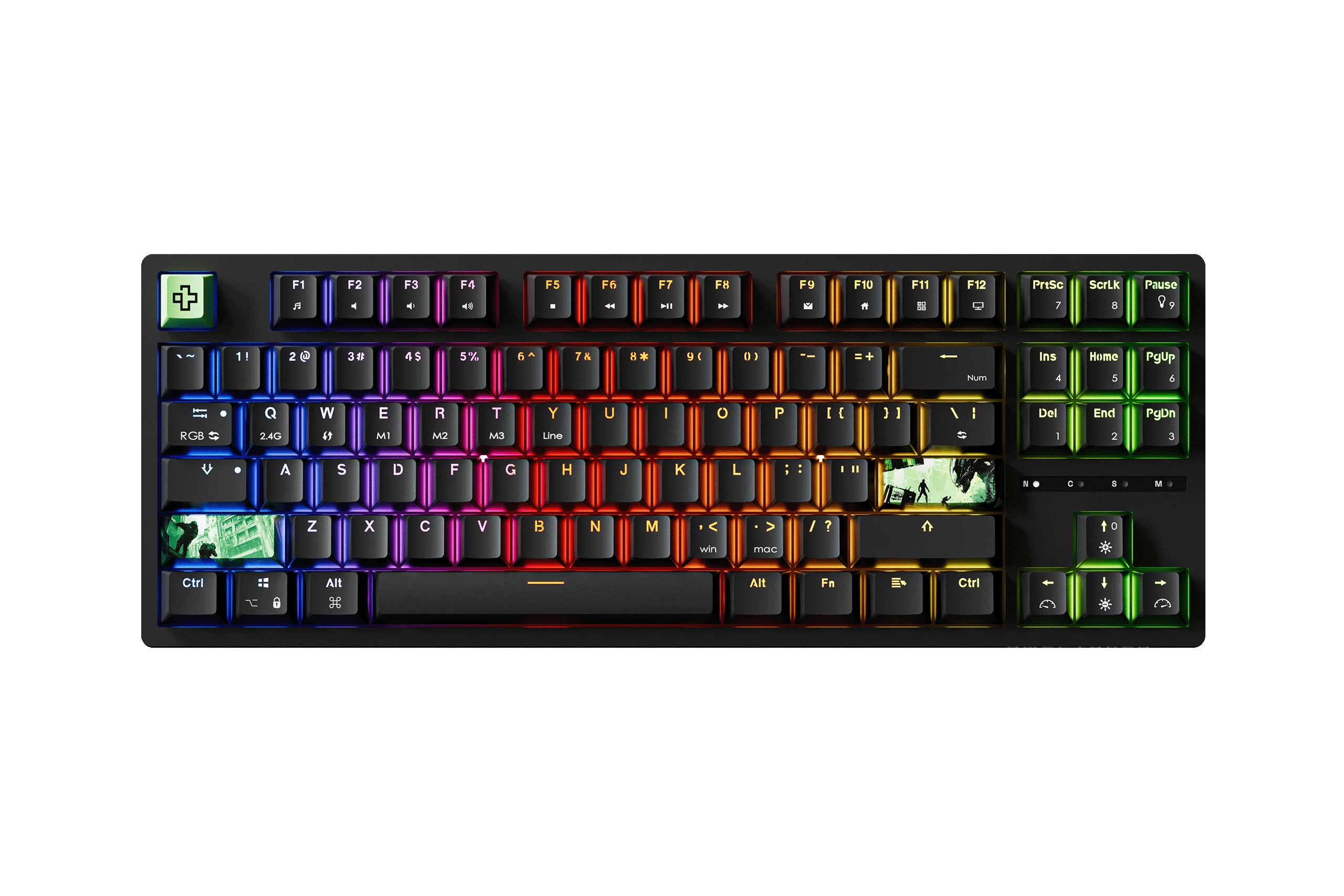 QwertyKey H87 Fekete Bluetooth Vezeték nélküli Hotswap RGB Mechanikus Gaming Billentyűzet