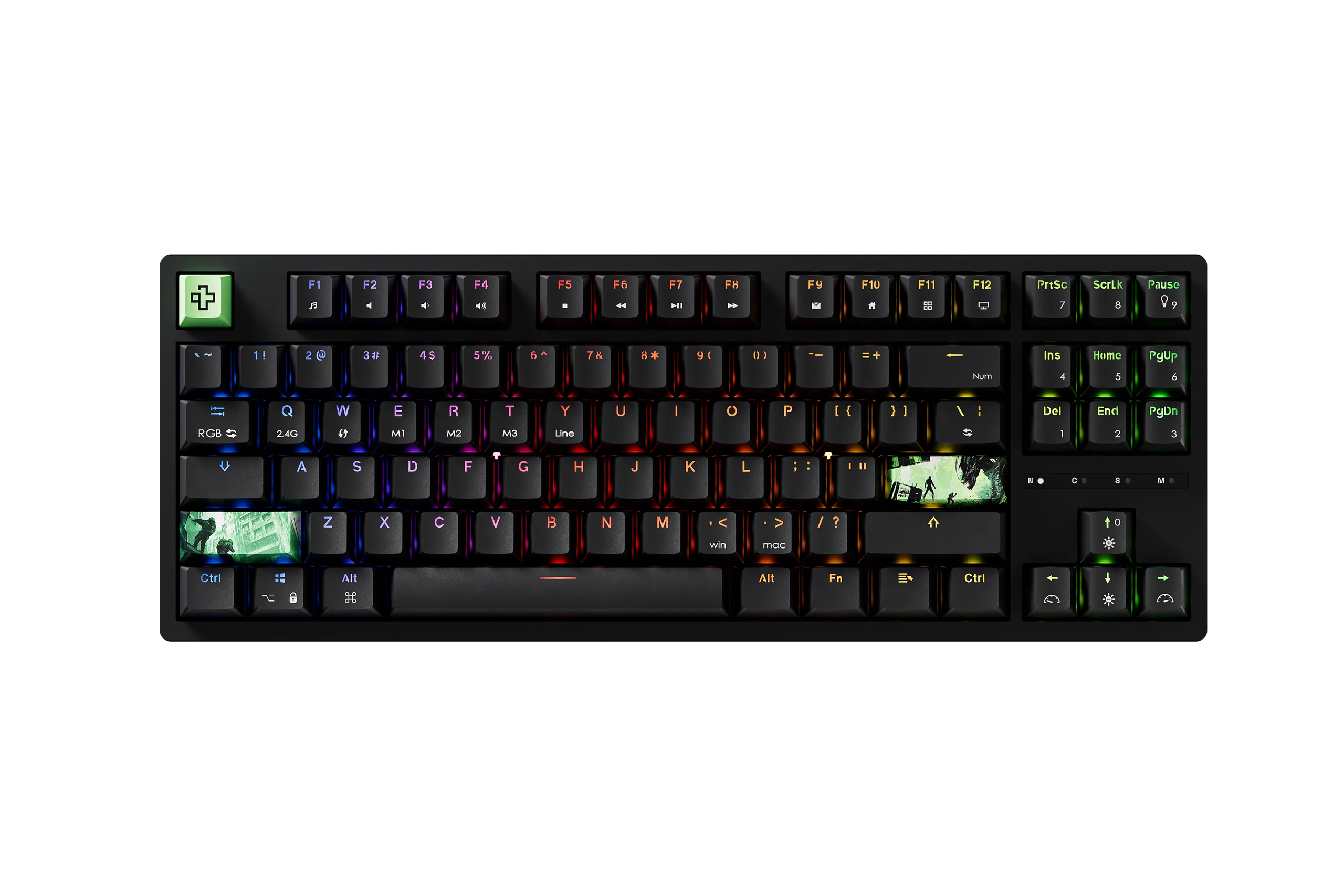 QwertyKey H87 Fekete Bluetooth Vezeték nélküli Hotswap RGB Mechanikus Gaming Billentyűzet