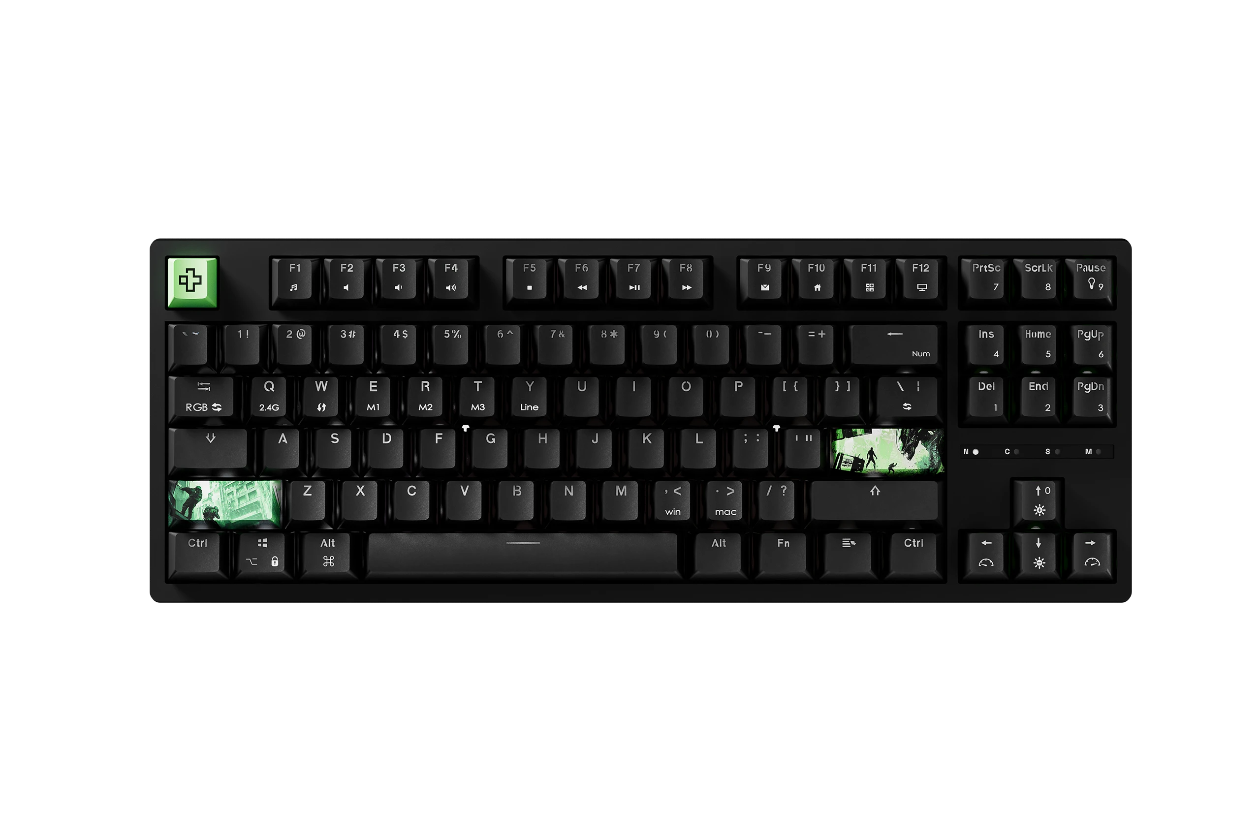 QwertyKey H87 Fekete Bluetooth Vezeték nélküli Hotswap RGB Mechanikus Gaming Billentyűzet