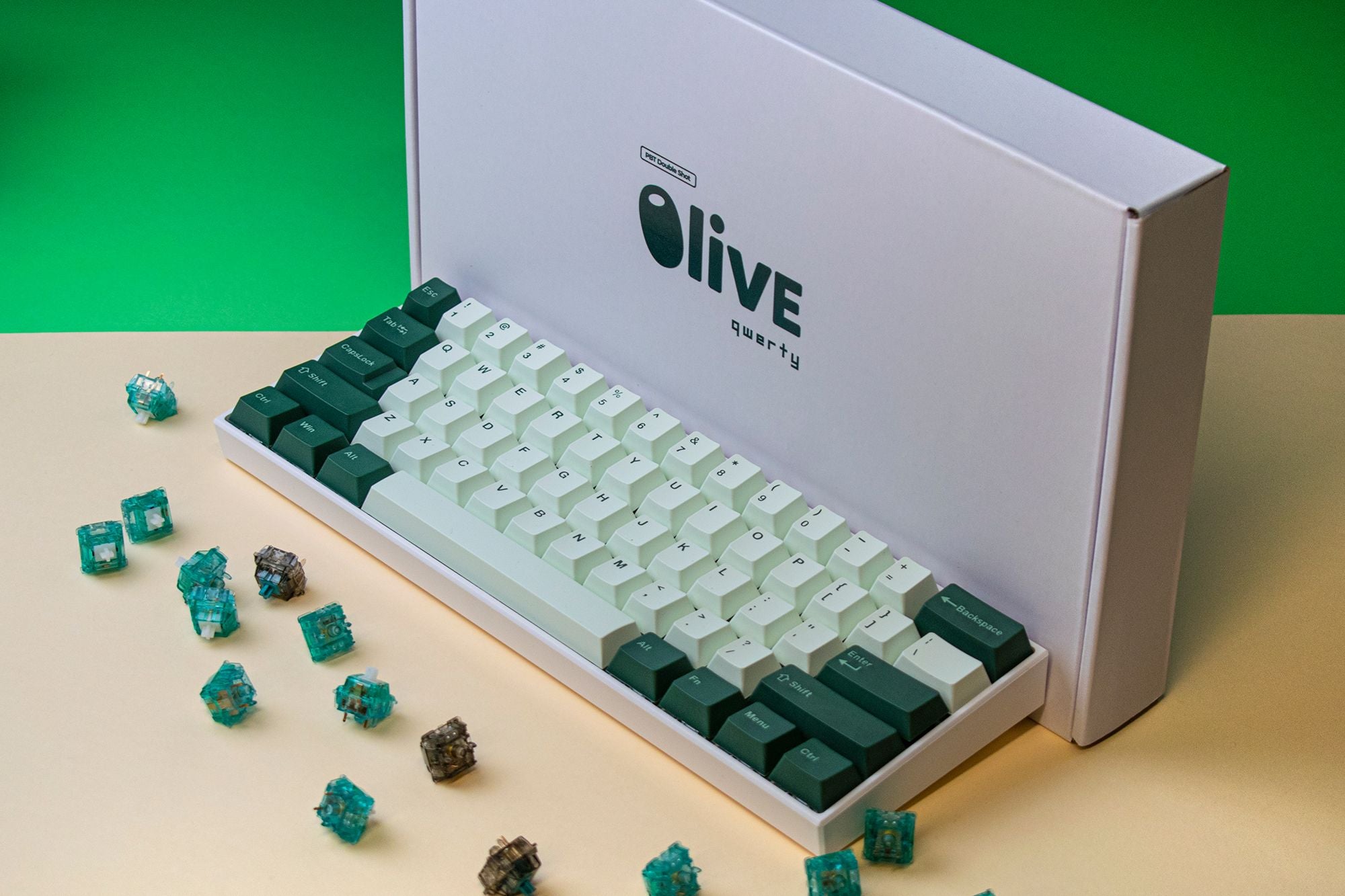 Set Taste QWERTY Olive Profil Cherry PBT Double Shot