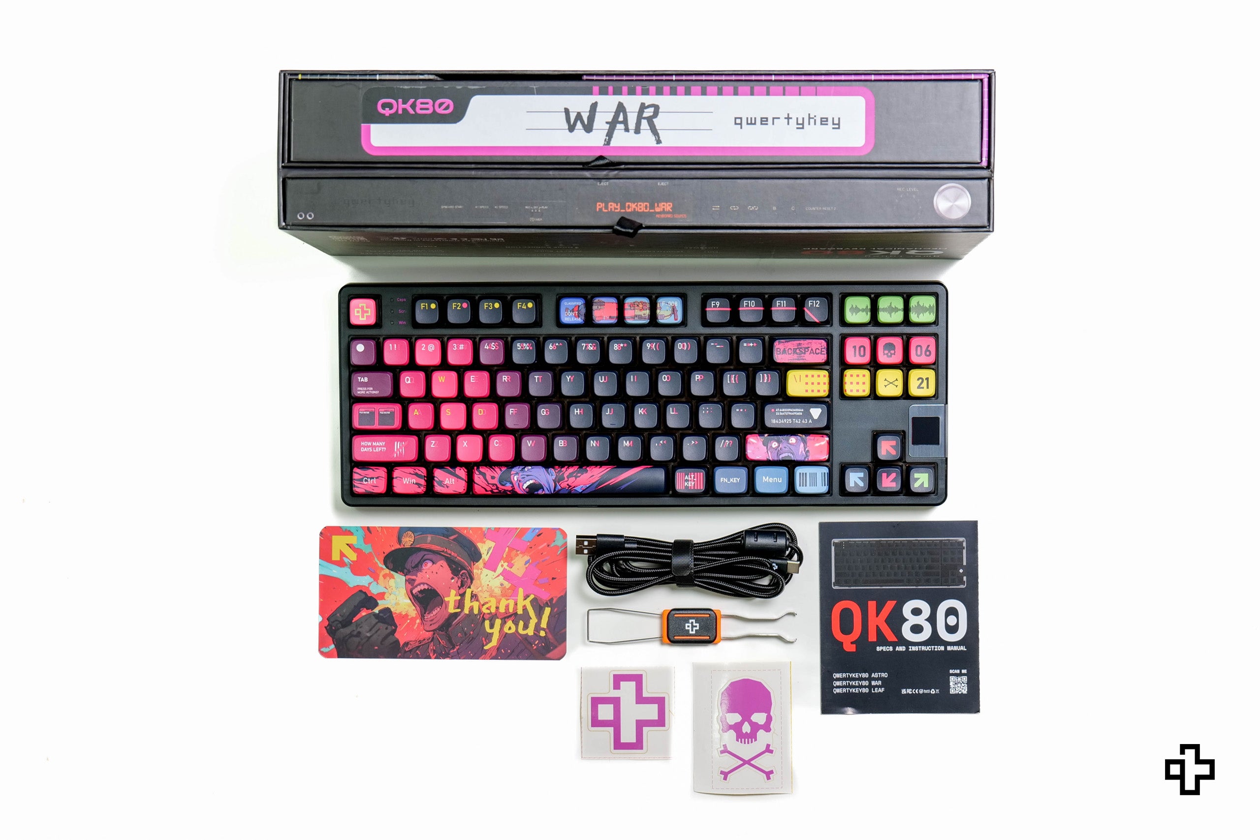 QwertyKey80 Háború Bluetooth Vezeték nélküli Hotswap RGB QMK/VIA Gasket Rögzített Mechanikus Játékbillentyűzet Képernyővel