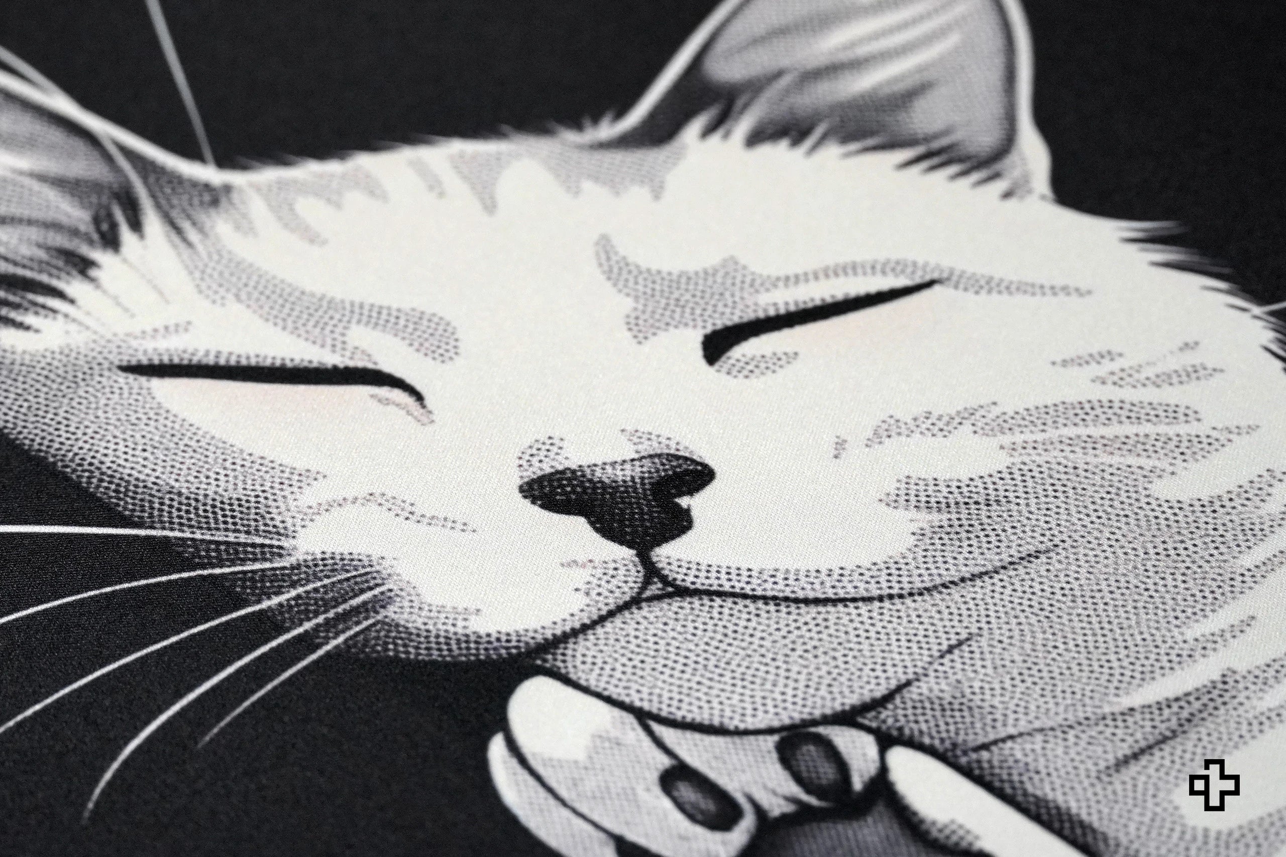 Deskmat Egéralj QwertyKey Fekete Macska 4mm szegélyezett szélek