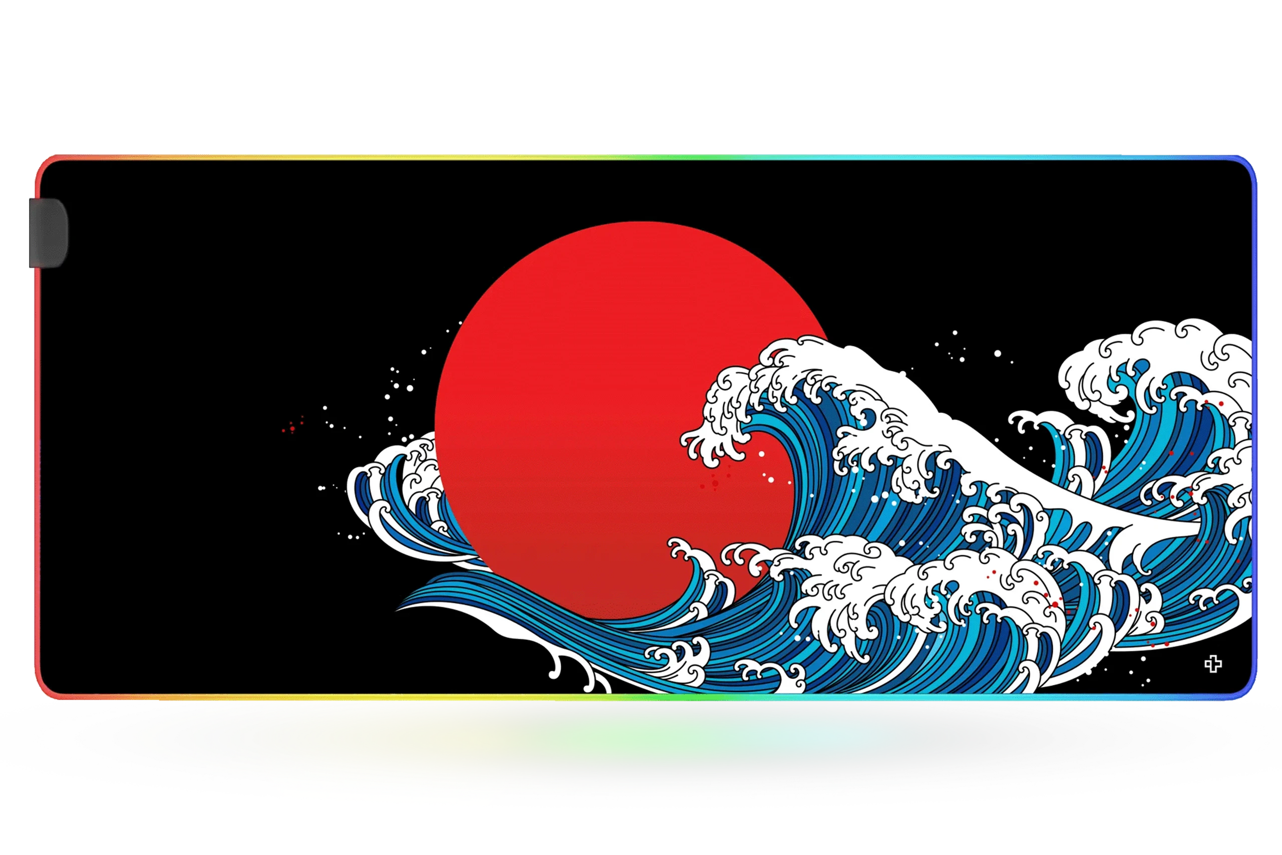 Deskmat Egérpad QwertyKey RGB JapanWave Szoftver 4mm varrott szélek