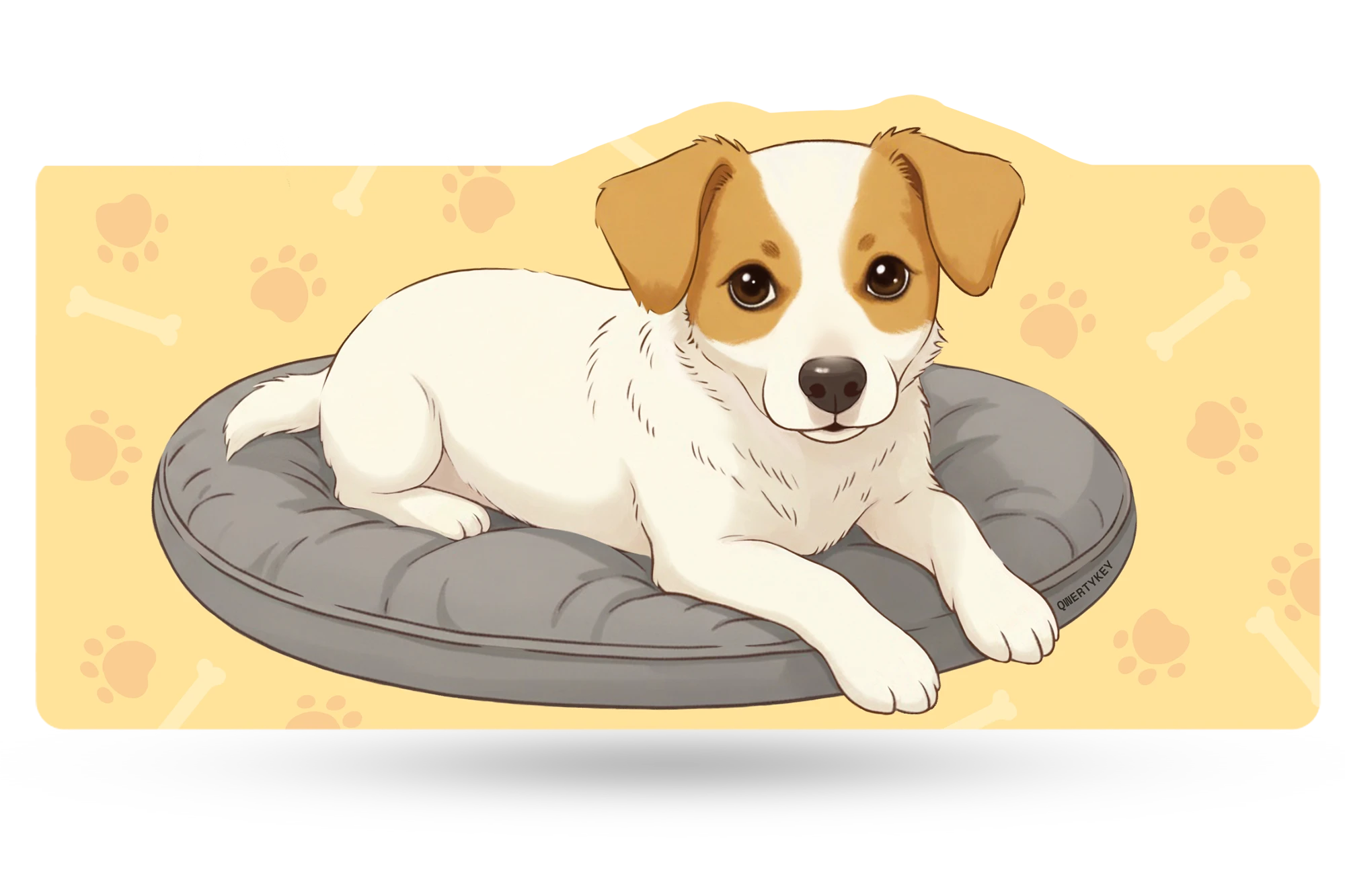 Deskmat Egérpad QwertyKey Kutya Öröm 4mm szegélyezett szélek