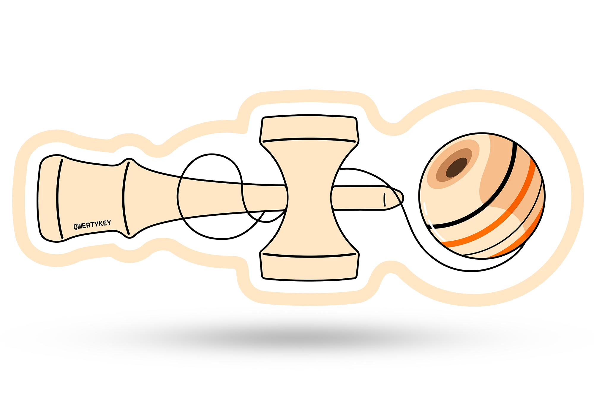 Deskmat Egérpad QwertyKey Kendama 4mm szegélyezett szélek