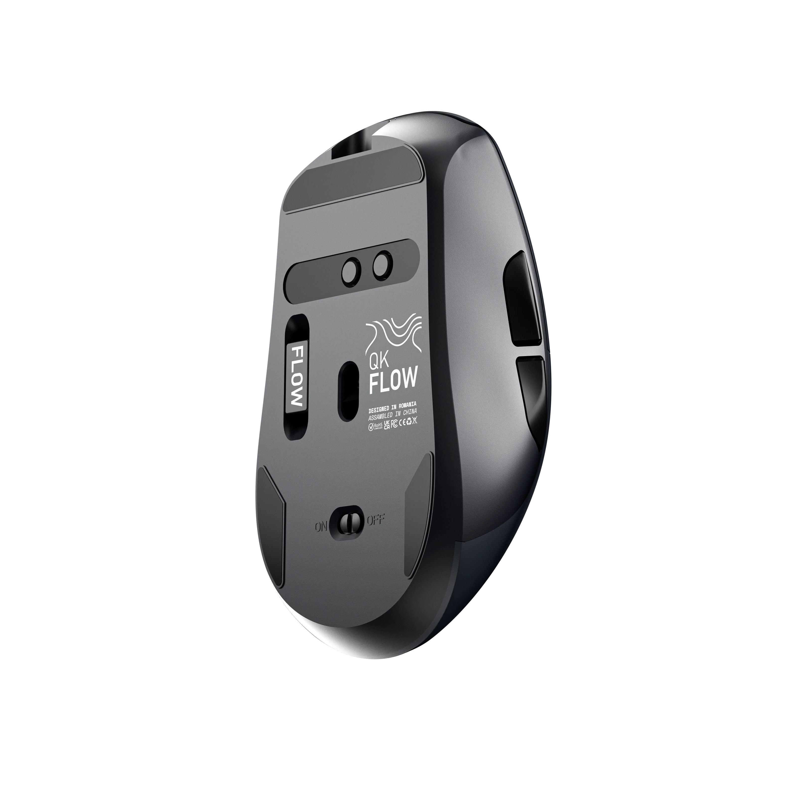 QwertyKey Flow Office Bluetooth vezeték nélküli RGB egér Fekete