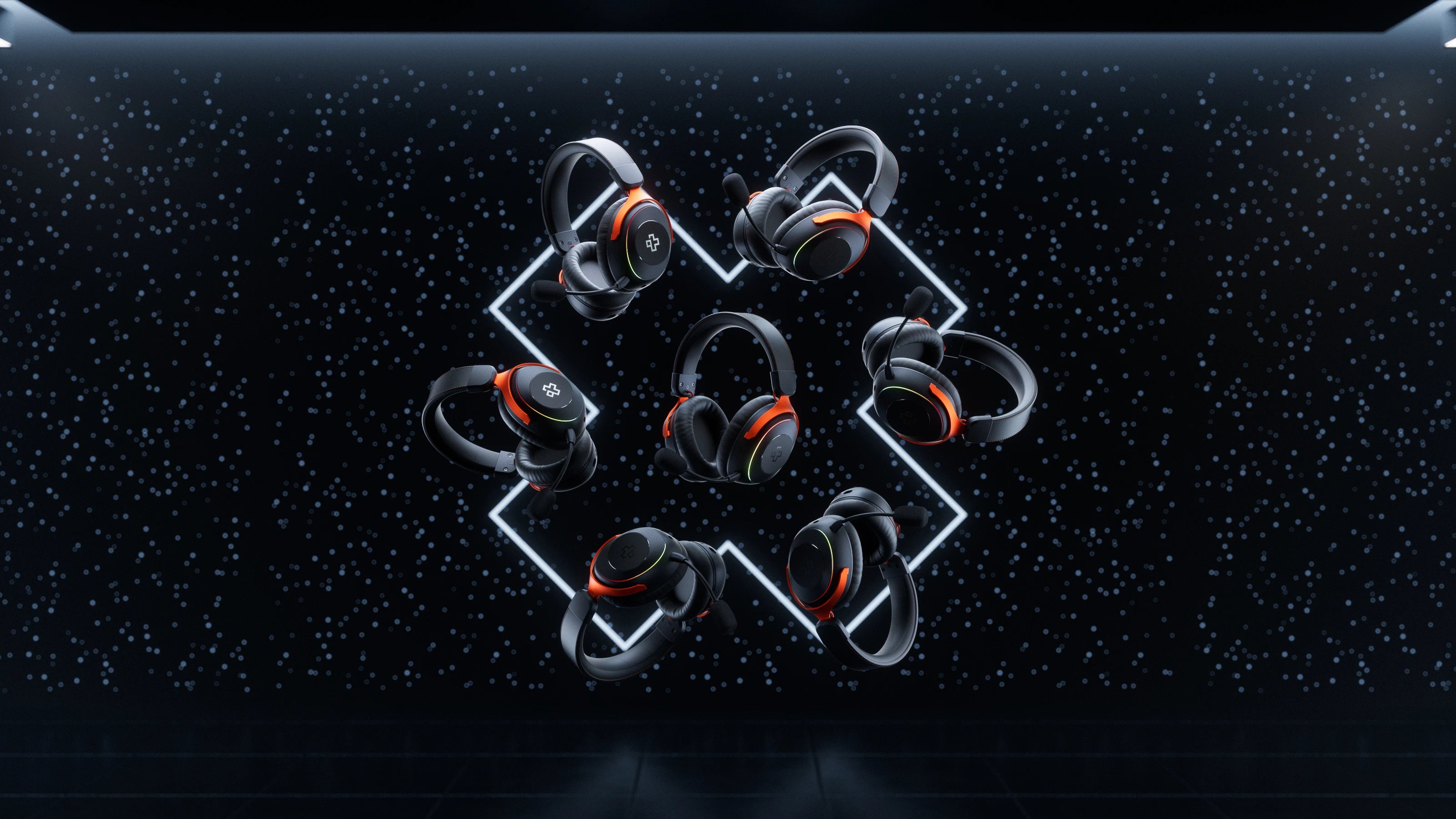 QwertyKey Pulse vezeték nélküli gaming fejhallgató, Trio mód, RGB, szoftver, AI zajcsökkentéses mikrofon