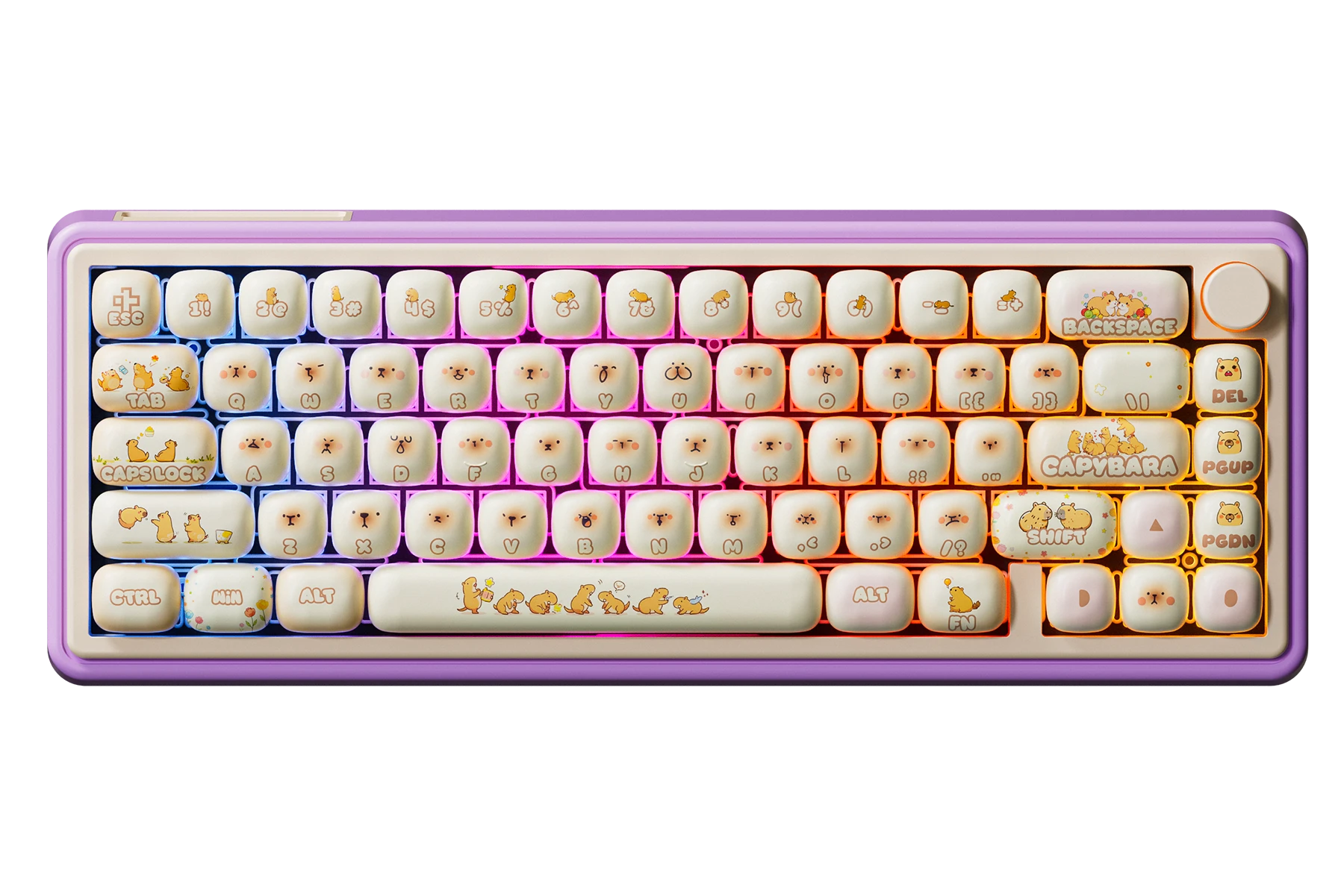 QwertyKey65 Pro Kapibara Bluetooth Vezeték Nélküli VIA Hotswap RGB Mechanikus Játékbillentyűzet