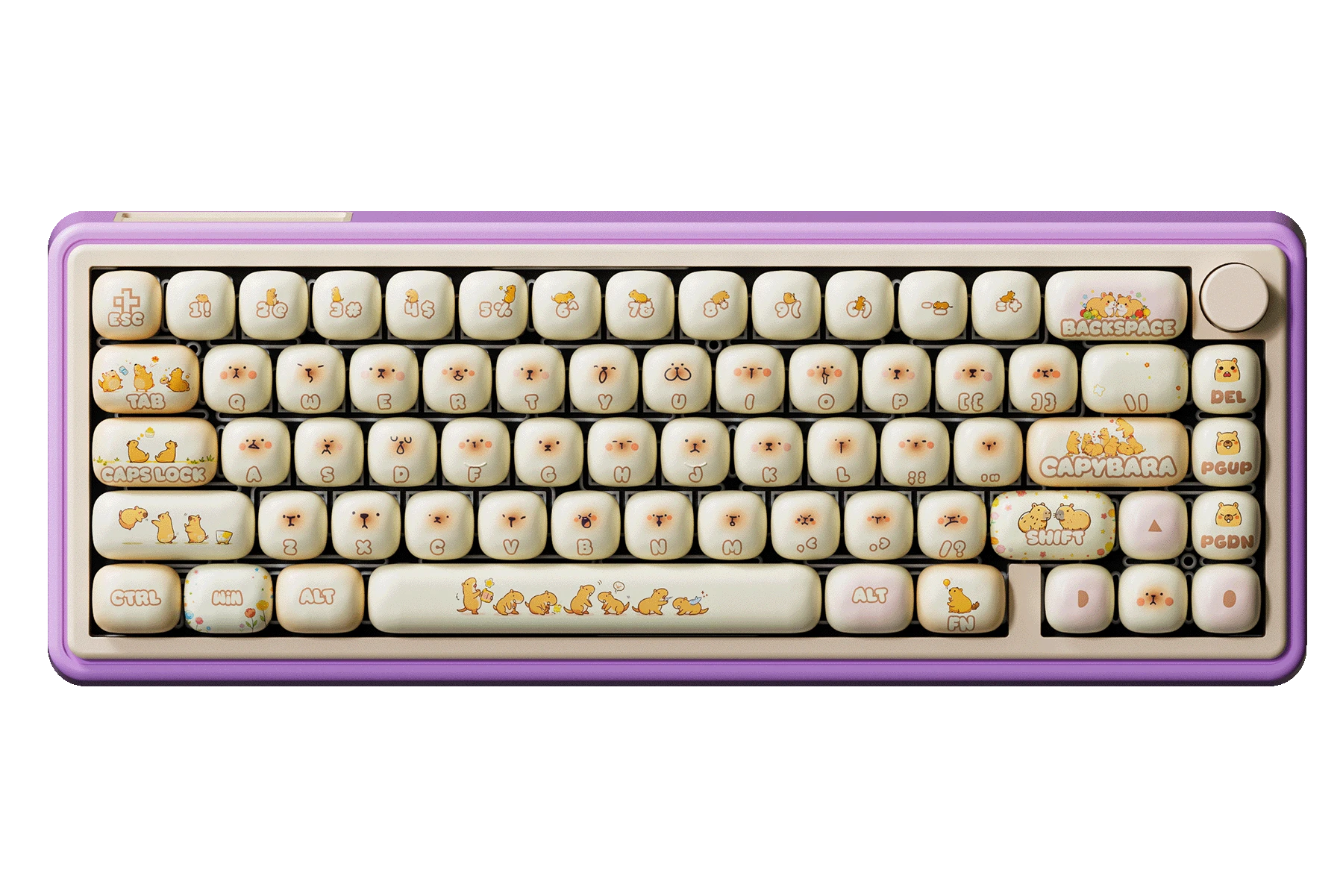 QwertyKey65 Pro Kapibara Bluetooth Vezeték Nélküli VIA Hotswap RGB Mechanikus Játékbillentyűzet