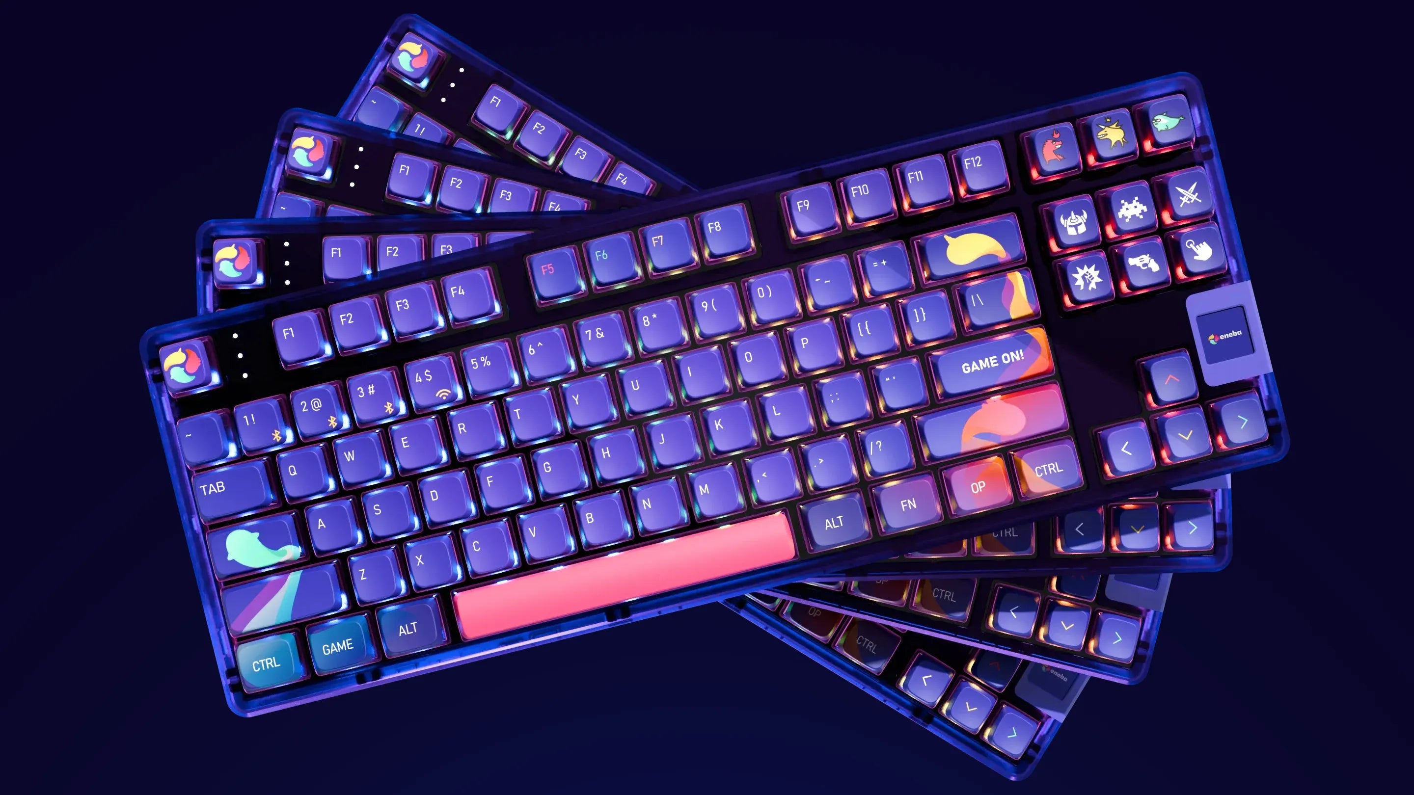QwertyKey80 x Eneba Korlátozott Kiadás Bluetooth Vezeték nélküli Hotswap RGB QMK/VIA Gasket Rögzített Mechanikus Játékbillentyűzet Képernyővel