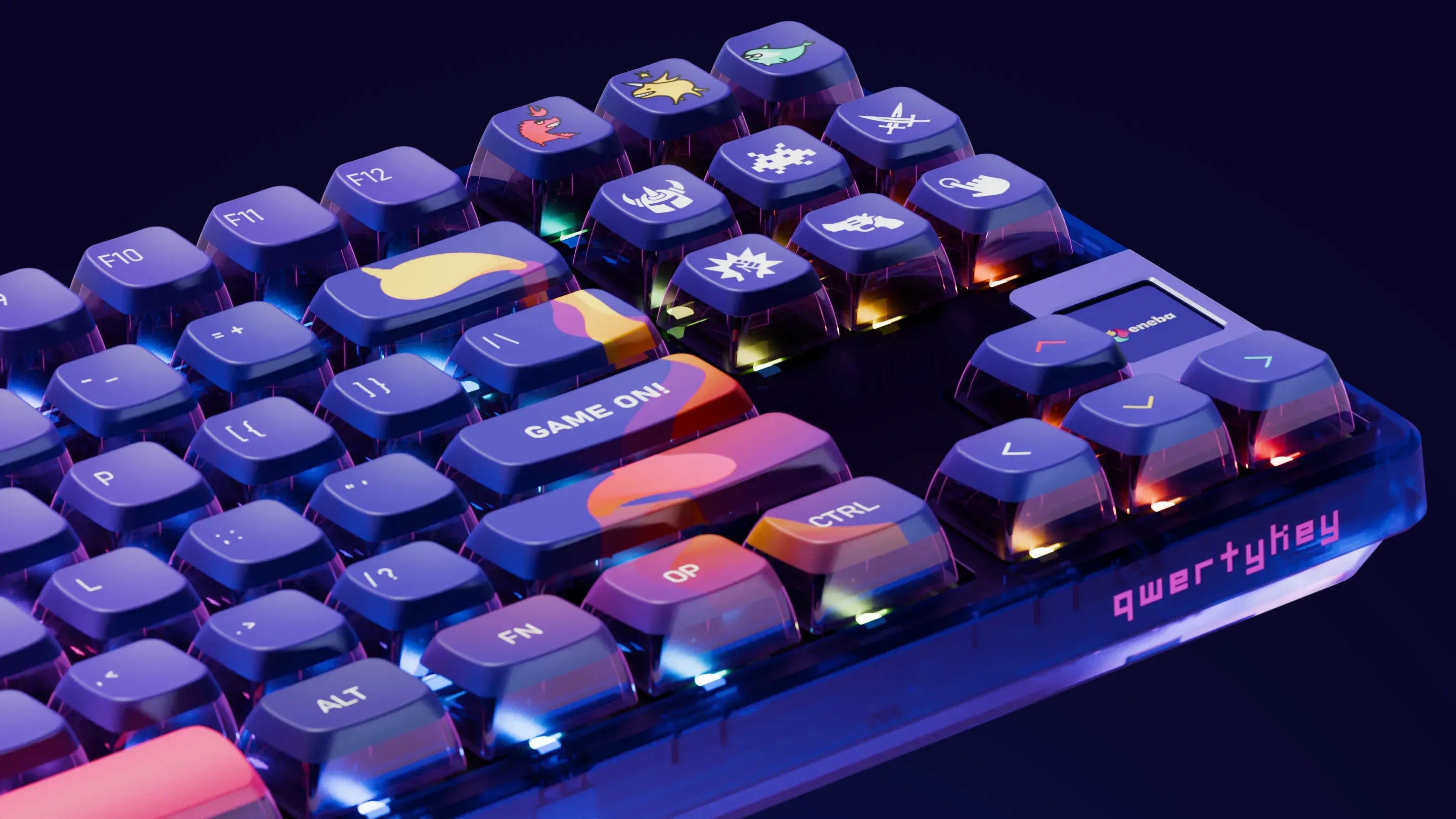 QwertyKey80 x Eneba Korlátozott Kiadás Bluetooth Vezeték nélküli Hotswap RGB QMK/VIA Gasket Rögzített Mechanikus Játékbillentyűzet Képernyővel