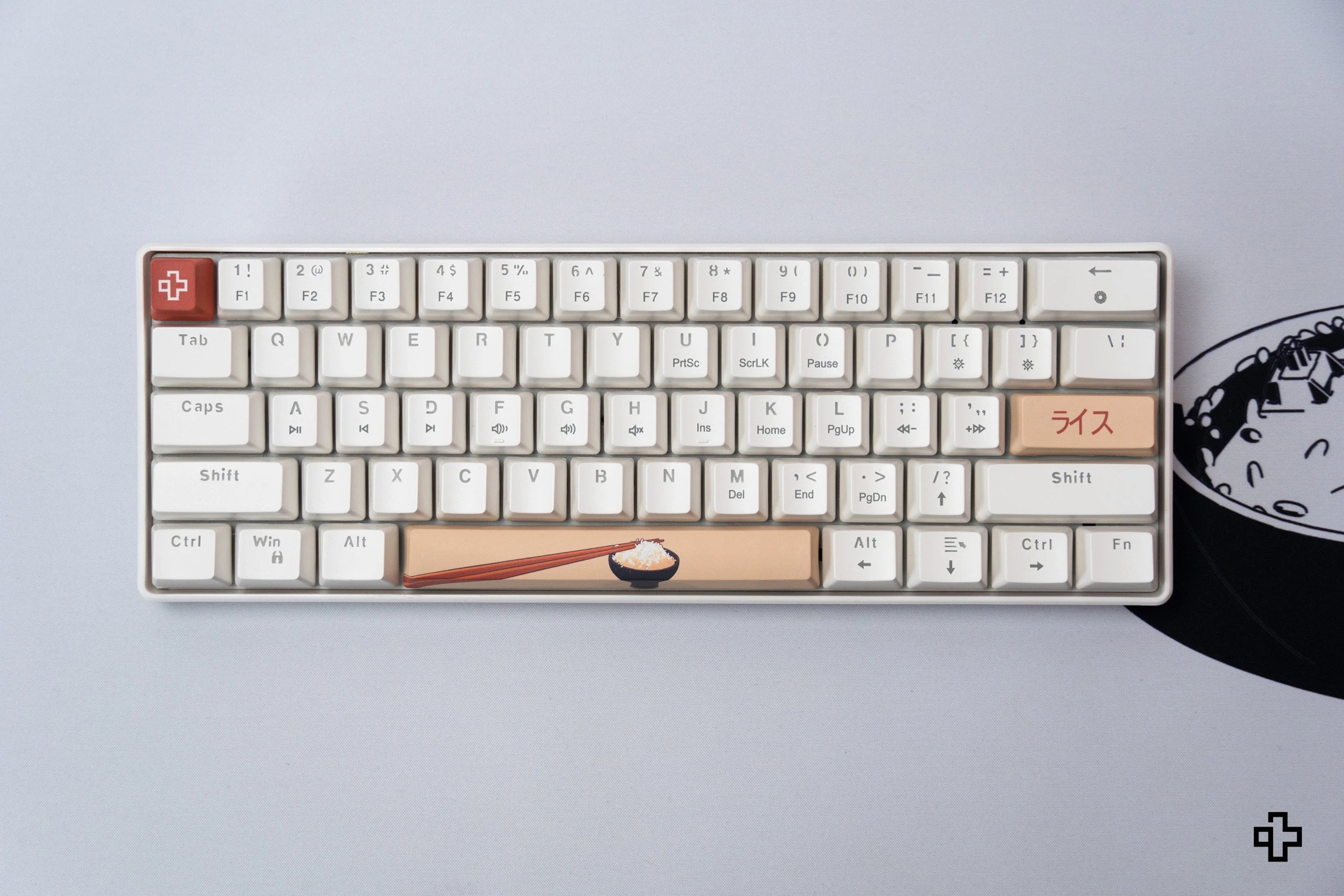 QwertyKey Rice V3 Alba Hotswap RGB Szoftveres Mechanikus Játékbillentyűzet