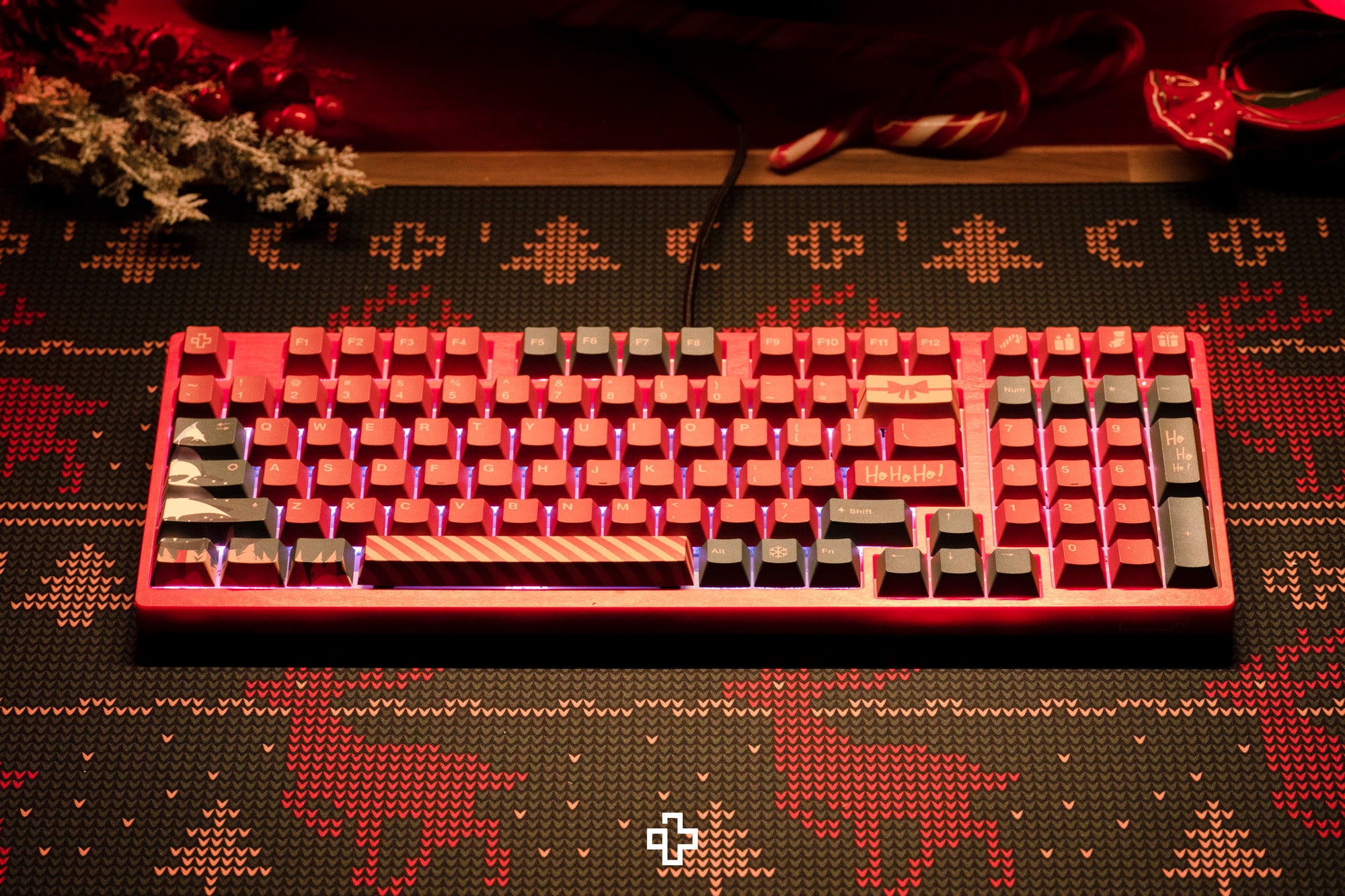 Deskmat Egérpad QwertyKey Karácsony 4mm varrott szélek