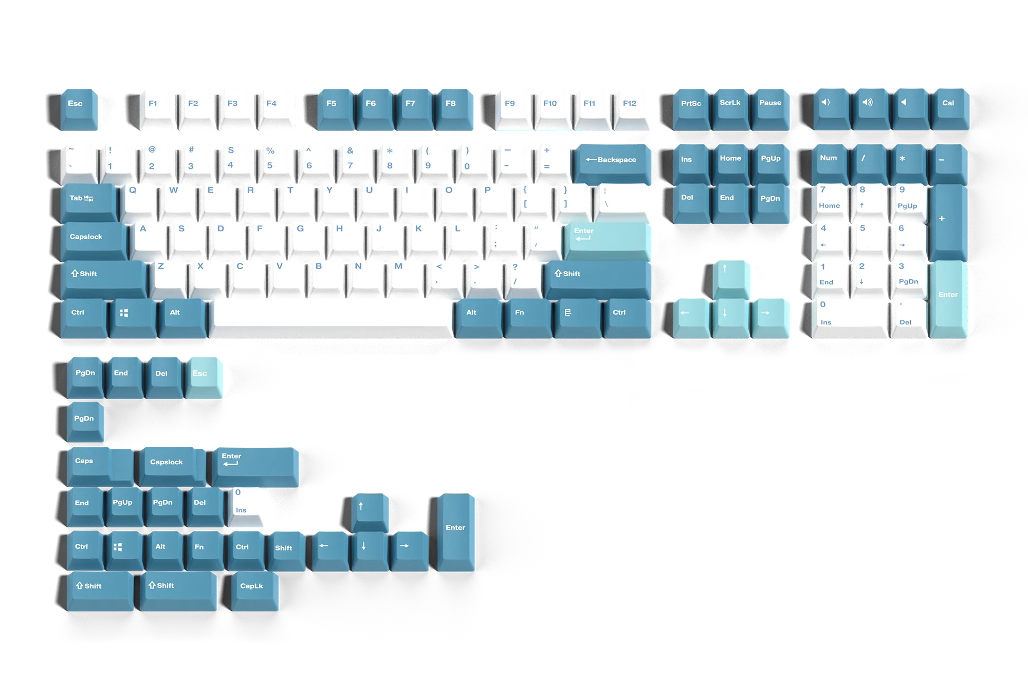 Állítsa be az íz QwertyKey Iceberg PBT Double Shot Profil OEM