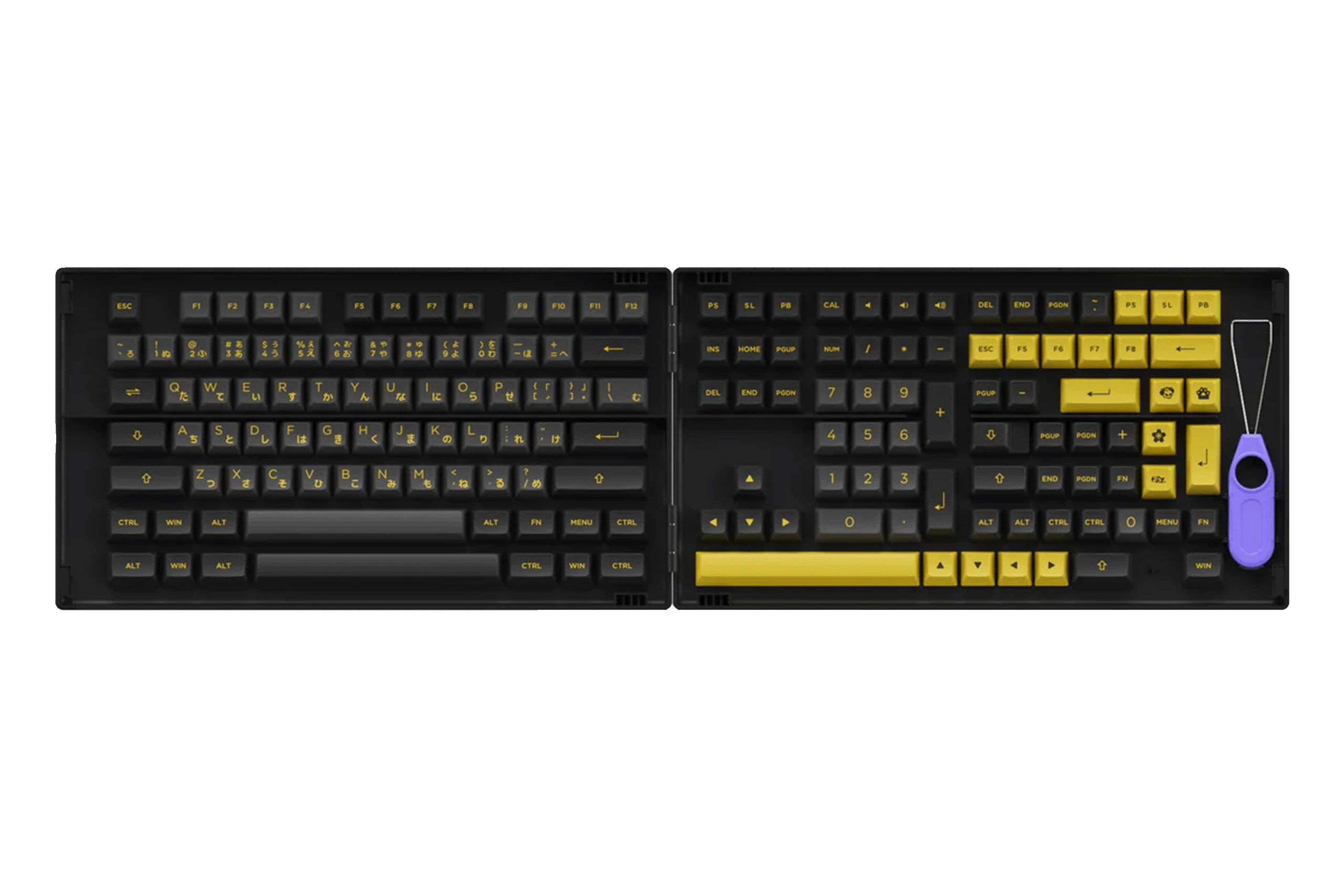 Set Taste Fekete és Arany Hiragana PBT Dupla Lövés Profil ASA