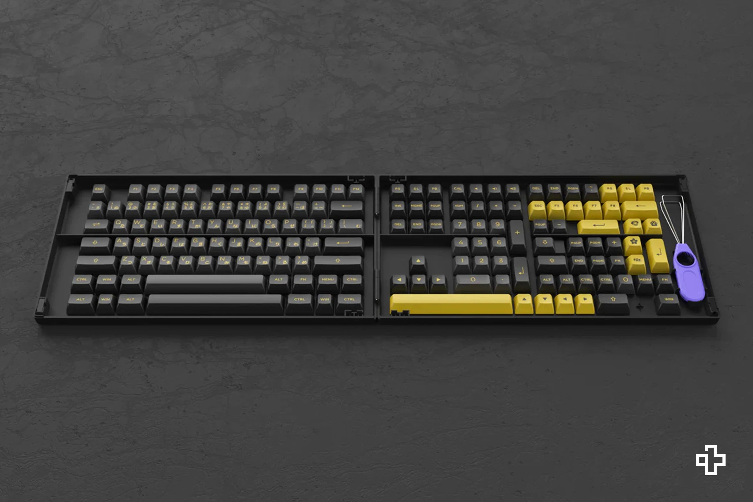 Set Taste Fekete és Arany Hiragana PBT Dupla Lövés Profil ASA